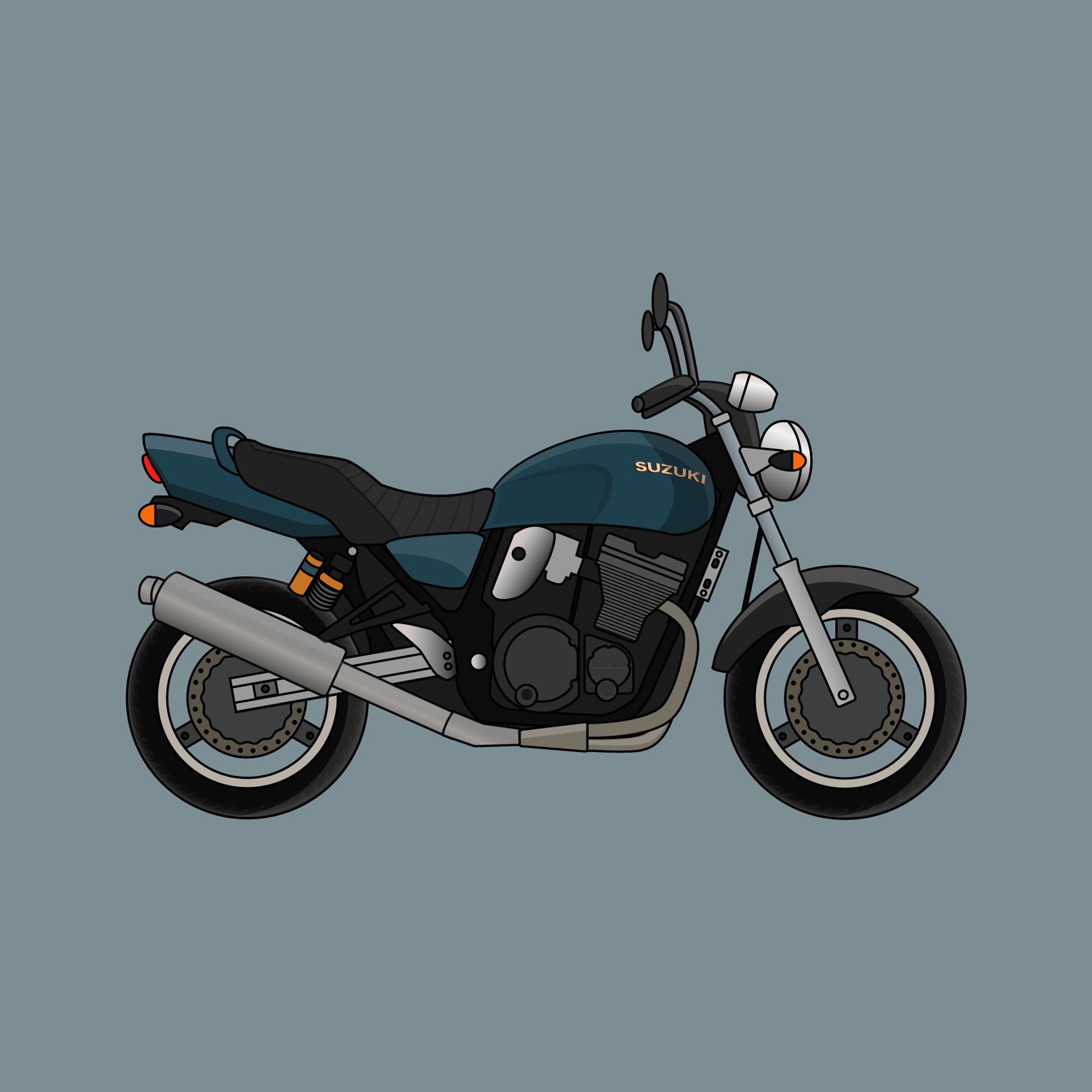 Motor Bike Illustration | BluePlum Project-1