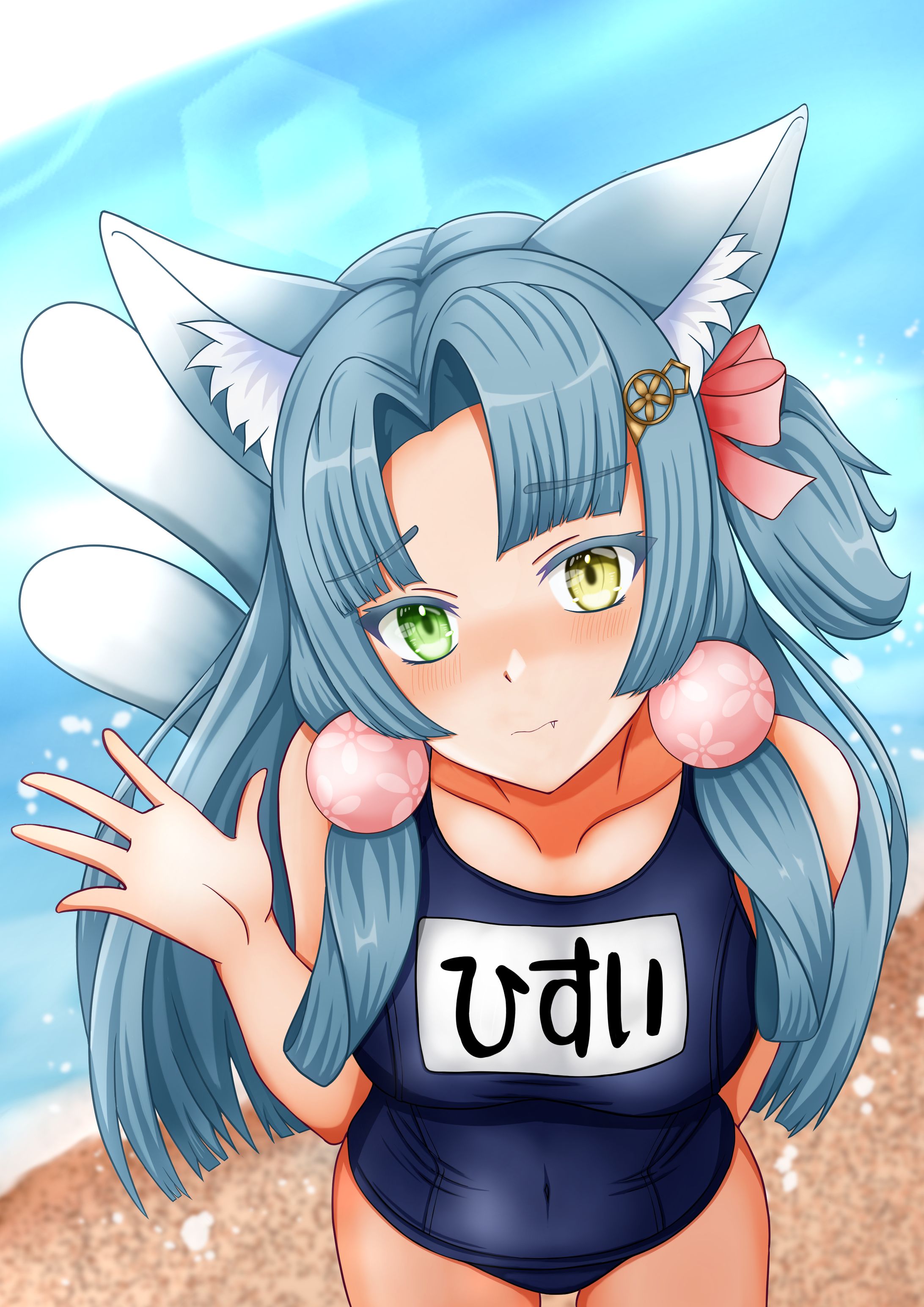 Vtuber 陽翠さんスク水イラスト-1