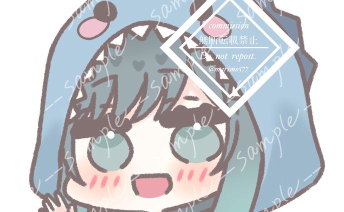 恐竜のフードの子(お仕事絵)