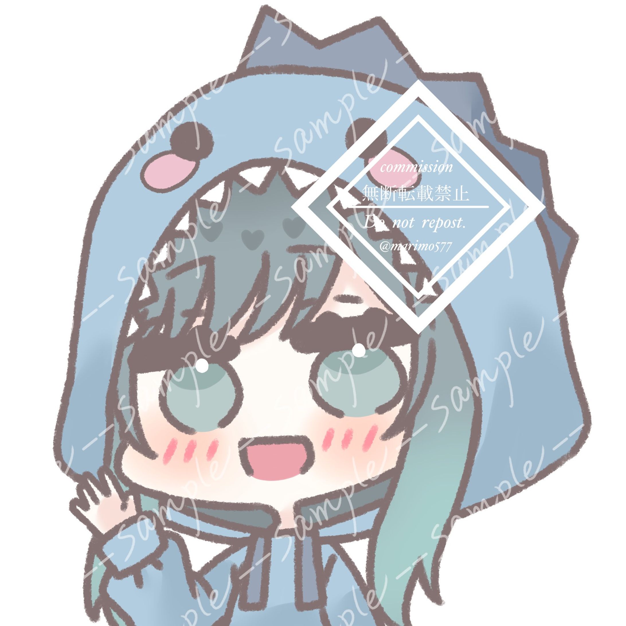 恐竜のフードの子(お仕事絵)-1