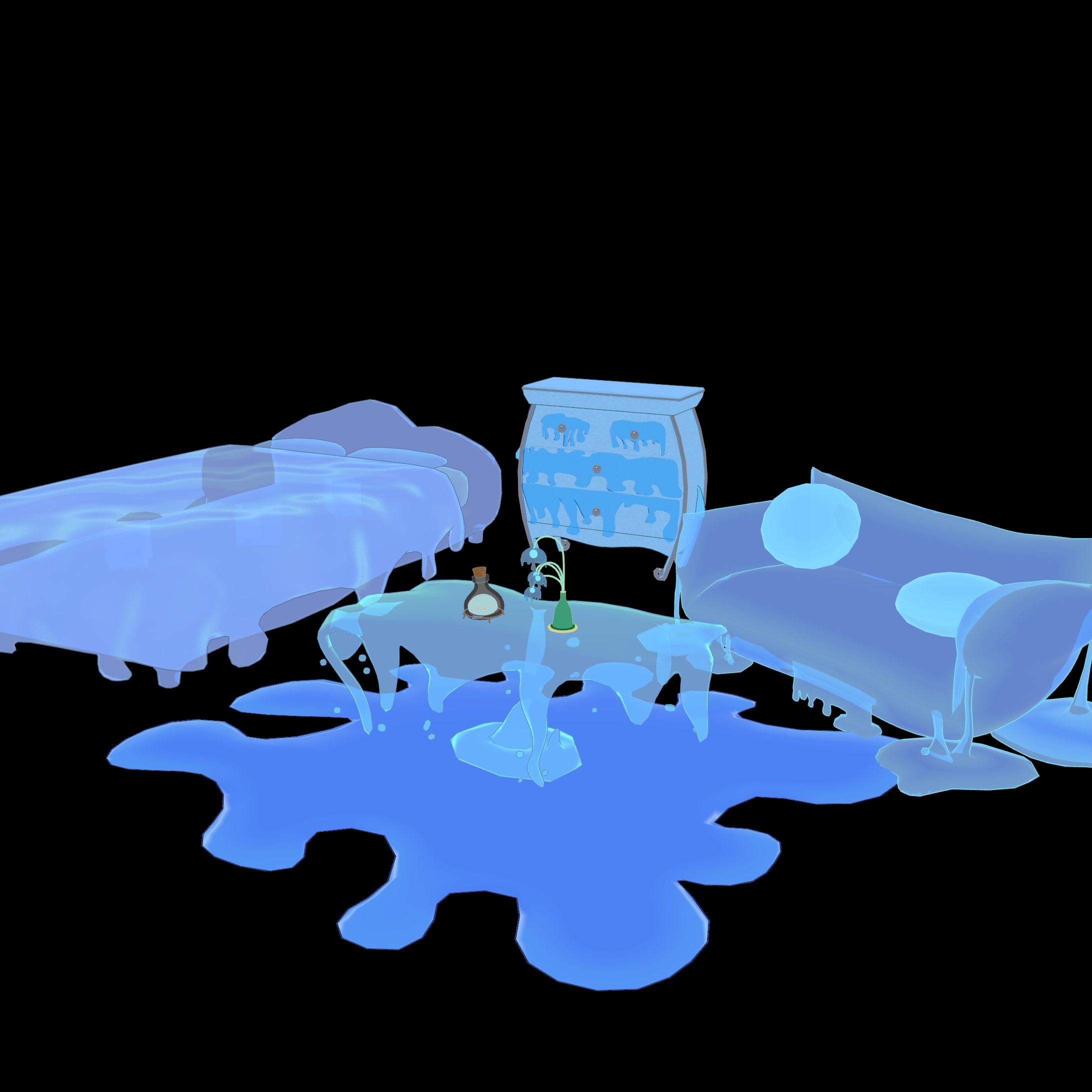 【3Dモデル】スライム家具セット-1