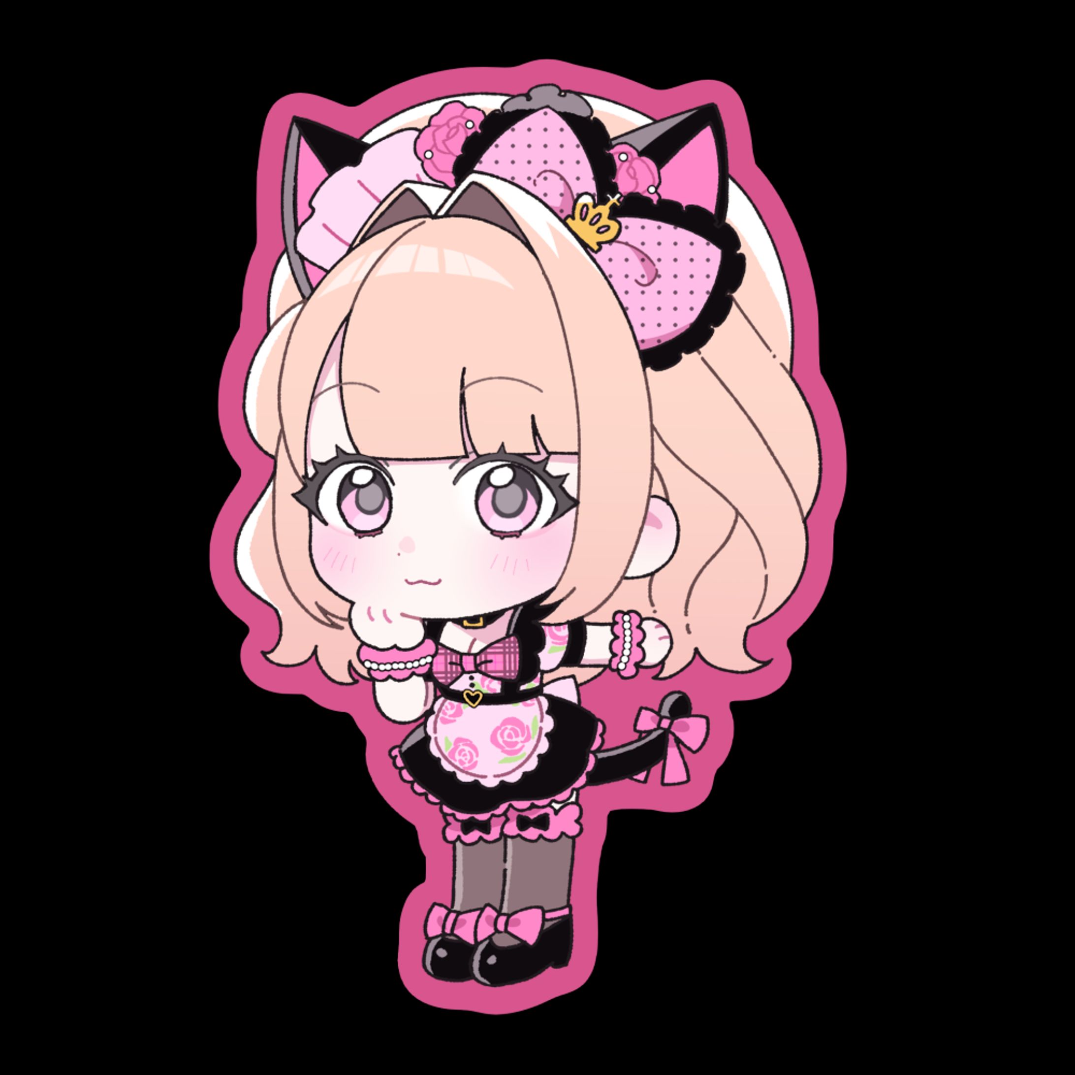 デフォルメイラスト 猫耳メイド-1