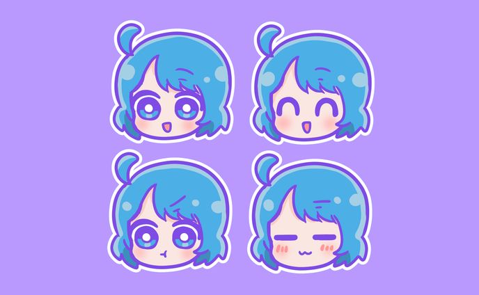 頭だけイラスト(Skebサンプル)