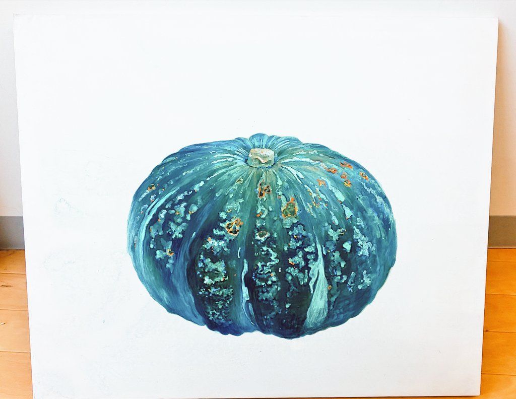 日本画作品 かぼちゃ