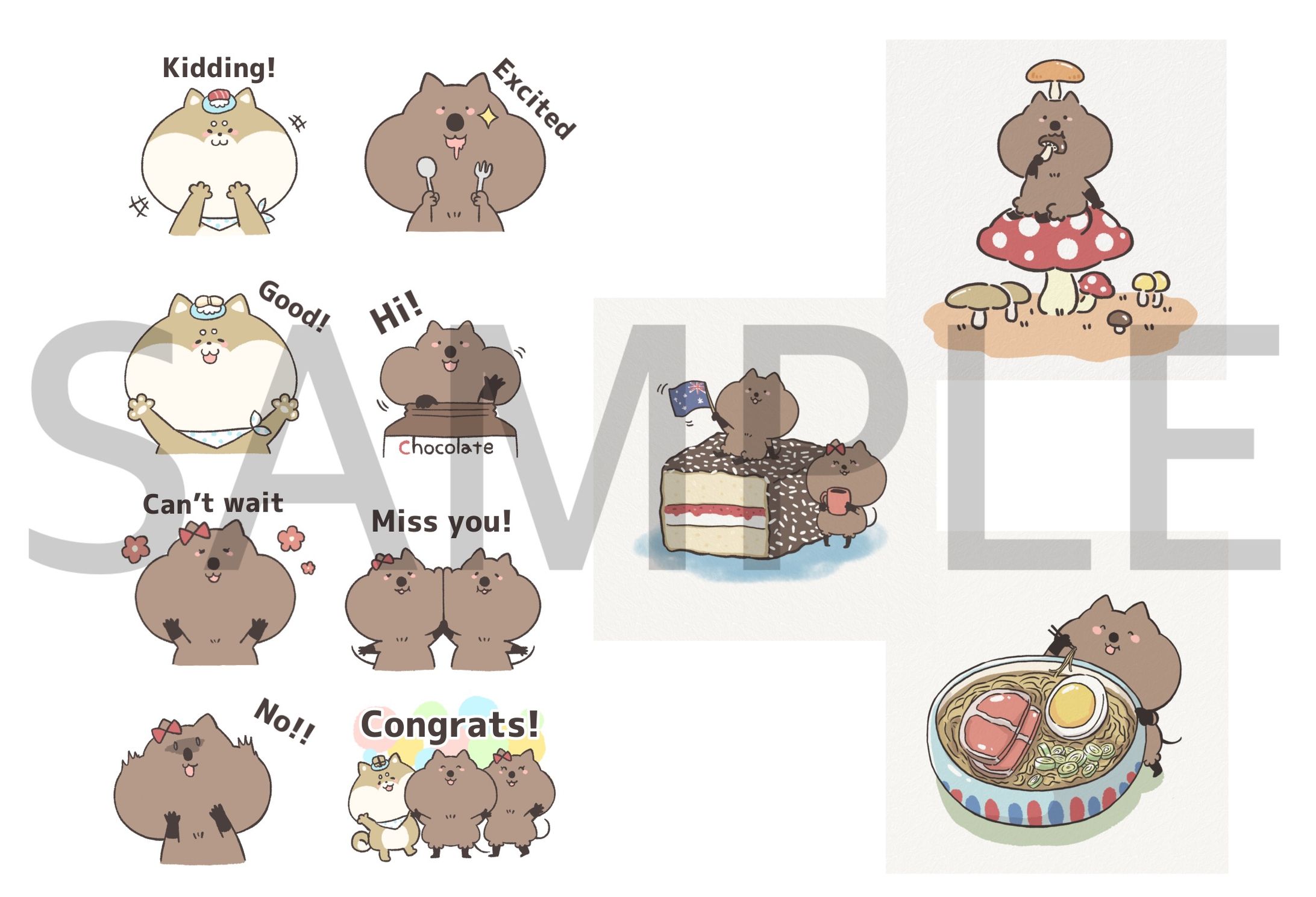 【キャラクターデザイン】LINEスタンプ、一枚絵-1