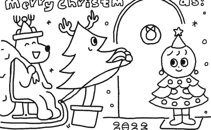 クリスマス塗り絵2023