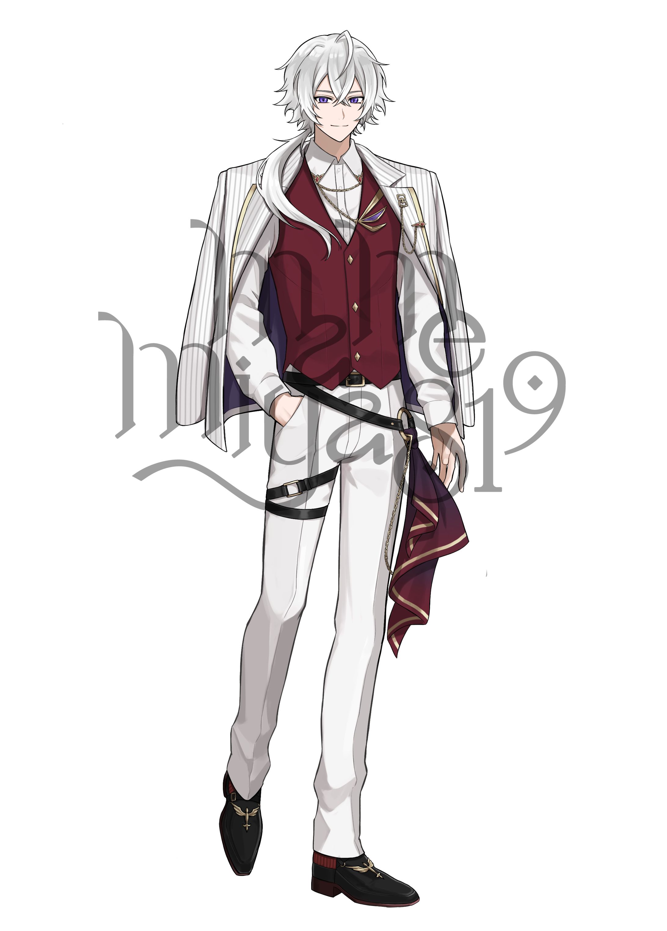 【お仕事】甲斐田レオ様 立ち絵、三面図-1