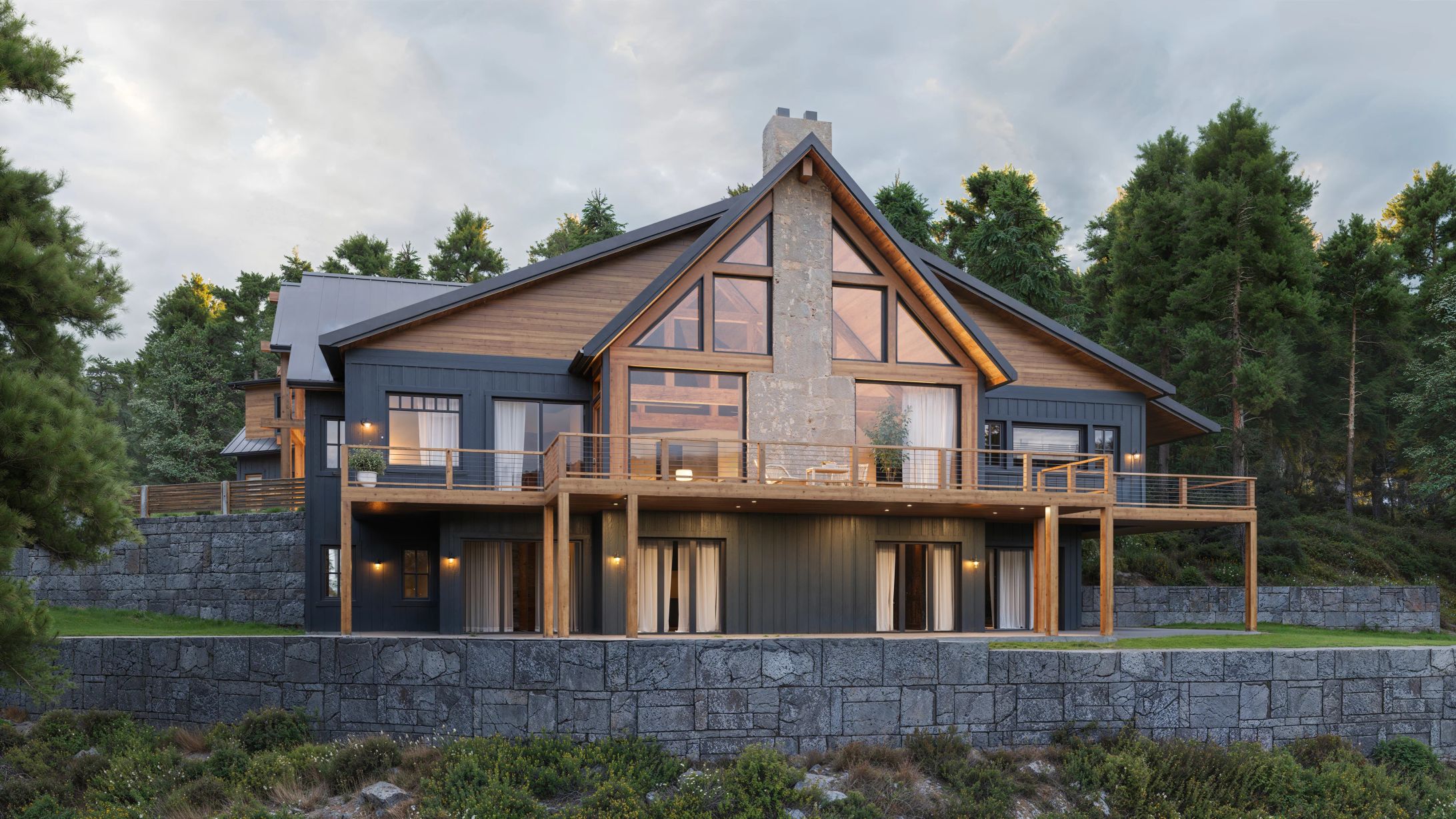 3D Render of a Modern Mountain Lodge-1
