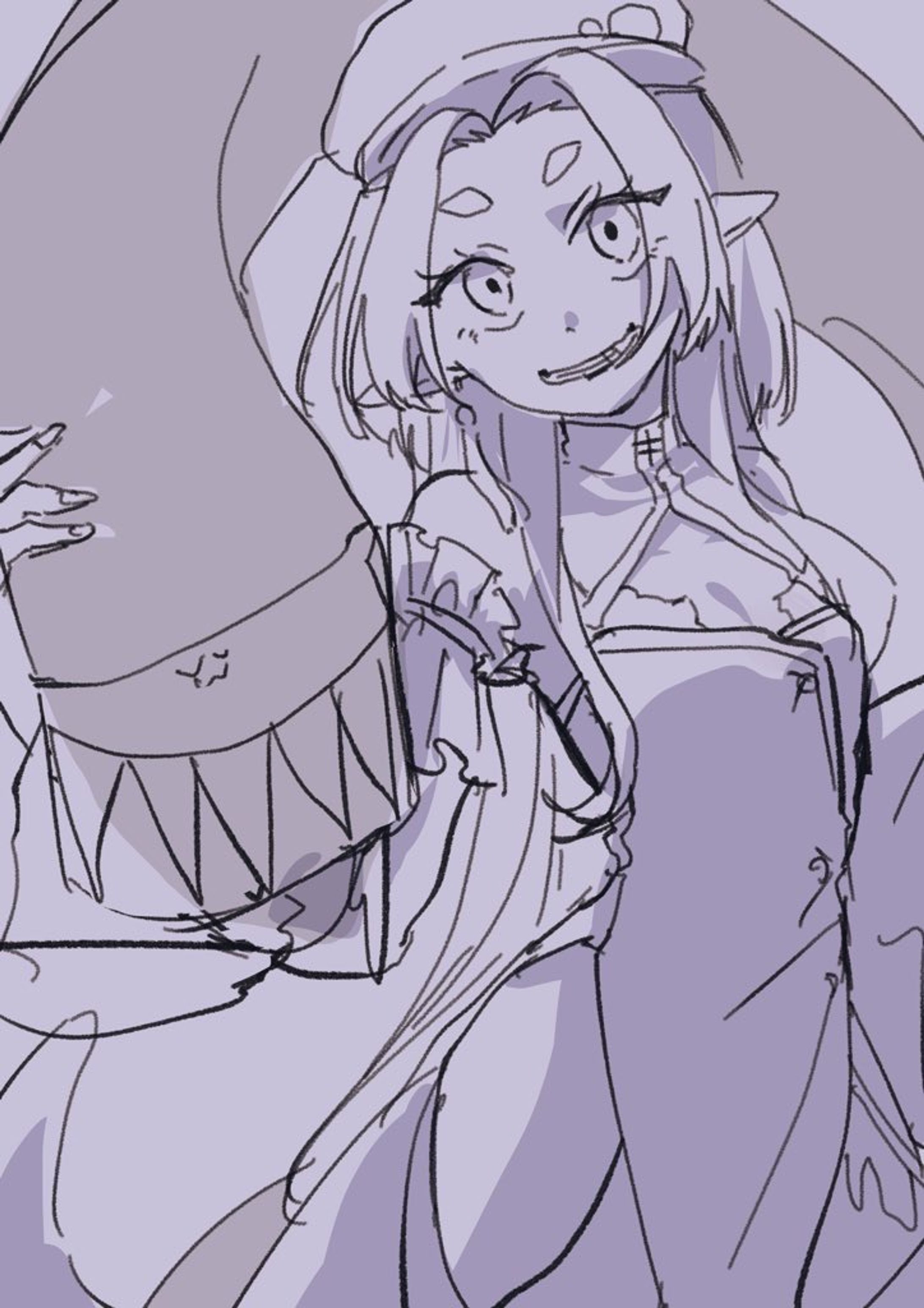 ラフ絵(モノクロラフ)-1