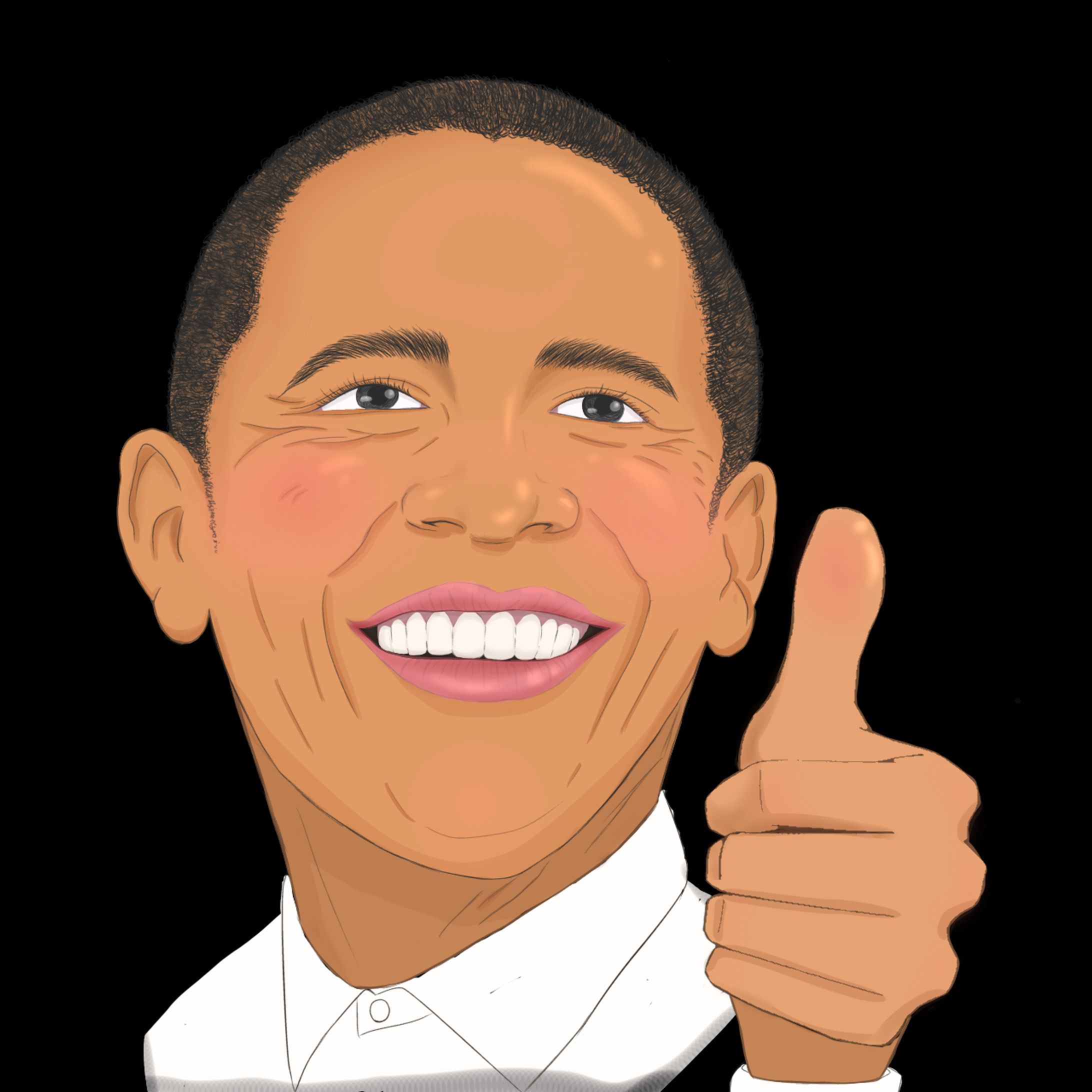 【イラスト】バラク・オバマ氏-1