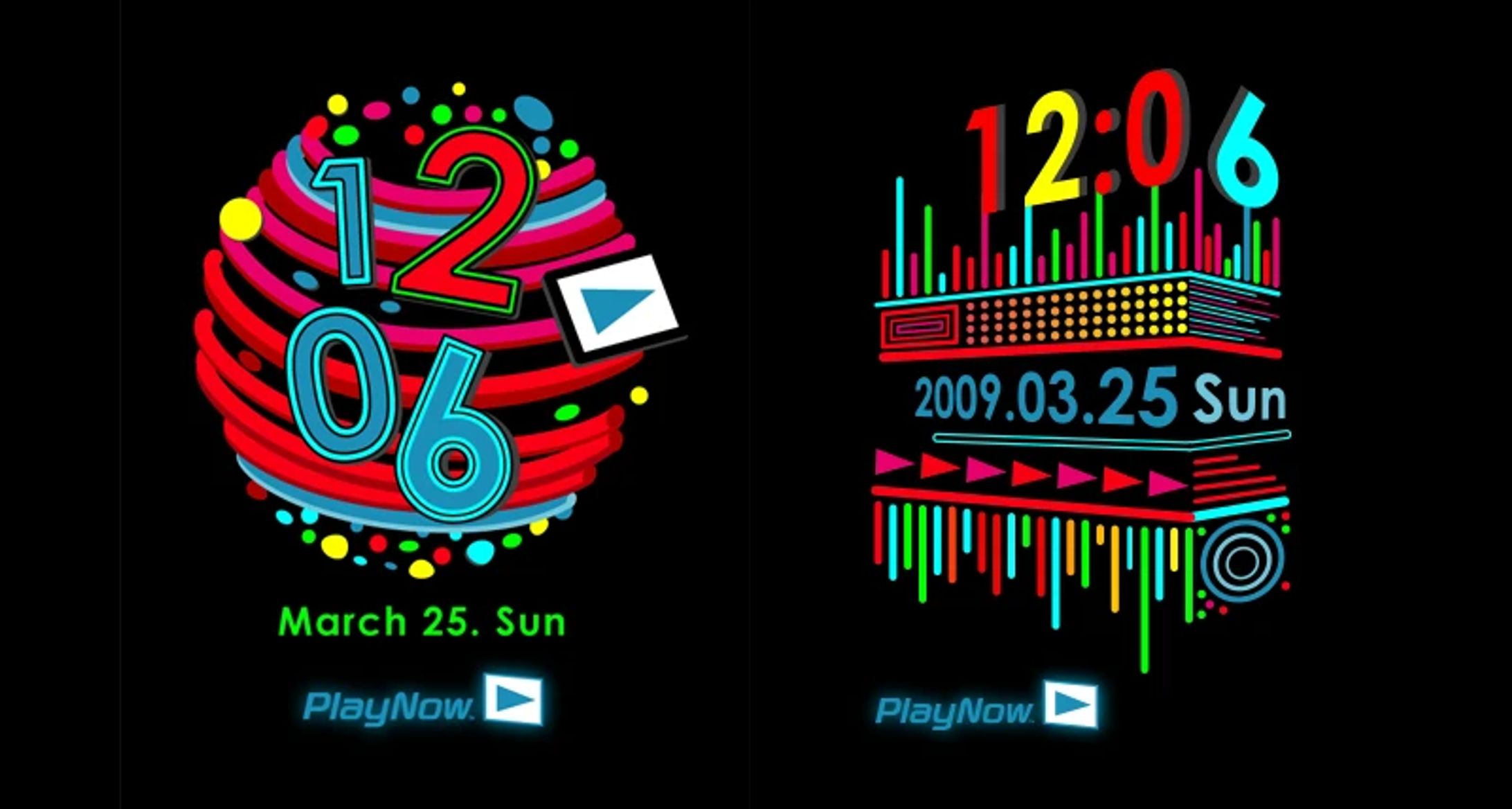 SONY「PlayNow」スマホ 待受け時計-1
