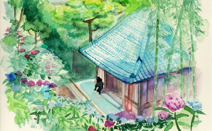 鎌倉 長谷寺 あじさい路からの経蔵