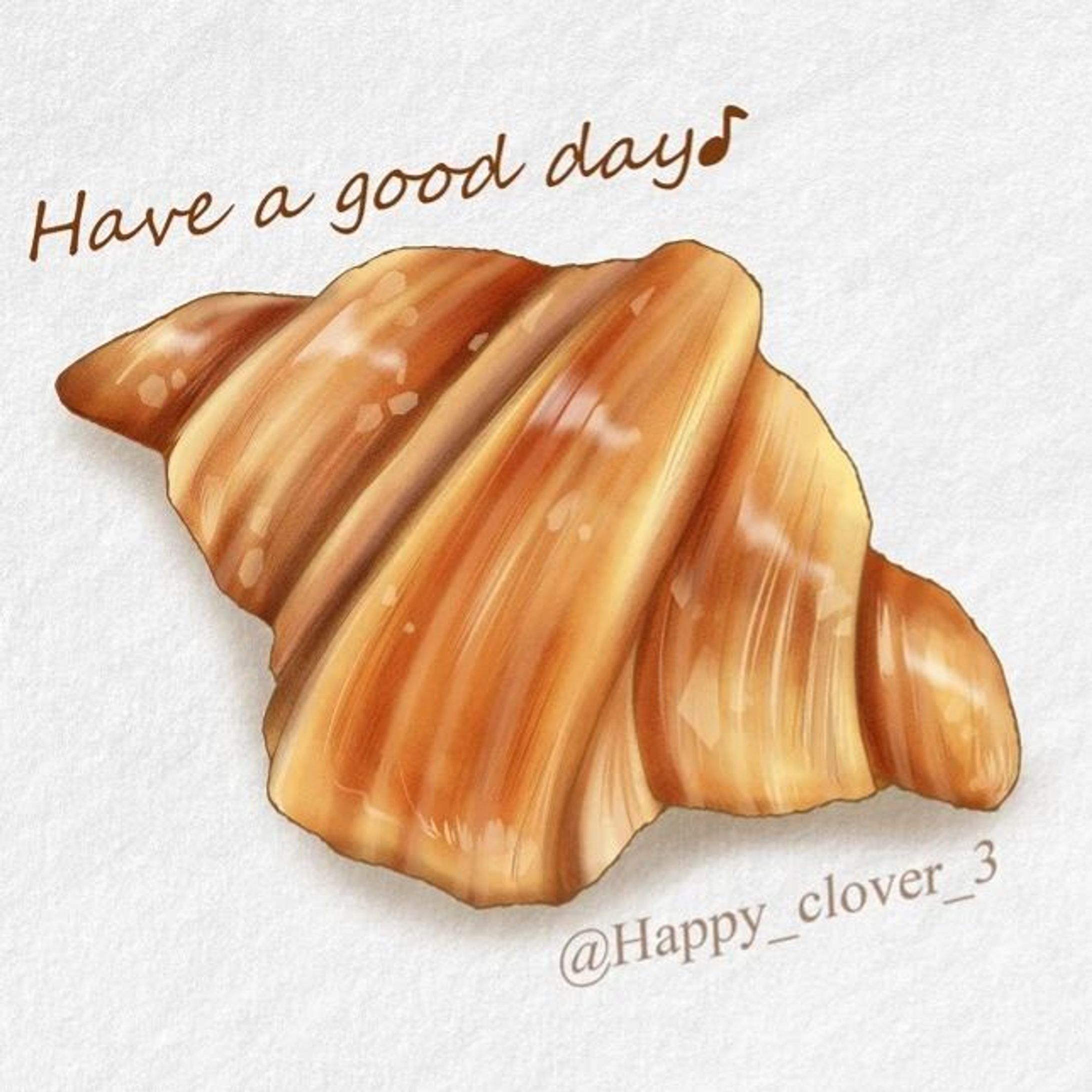 クロワッサン♪

#食べ物イラスト　#イラスト　#フードイラスト　#クロワッサン　#パン　#foodillust  #foodillustration  #illustration  #bread #croissant  #foodieart #goodmorning-1