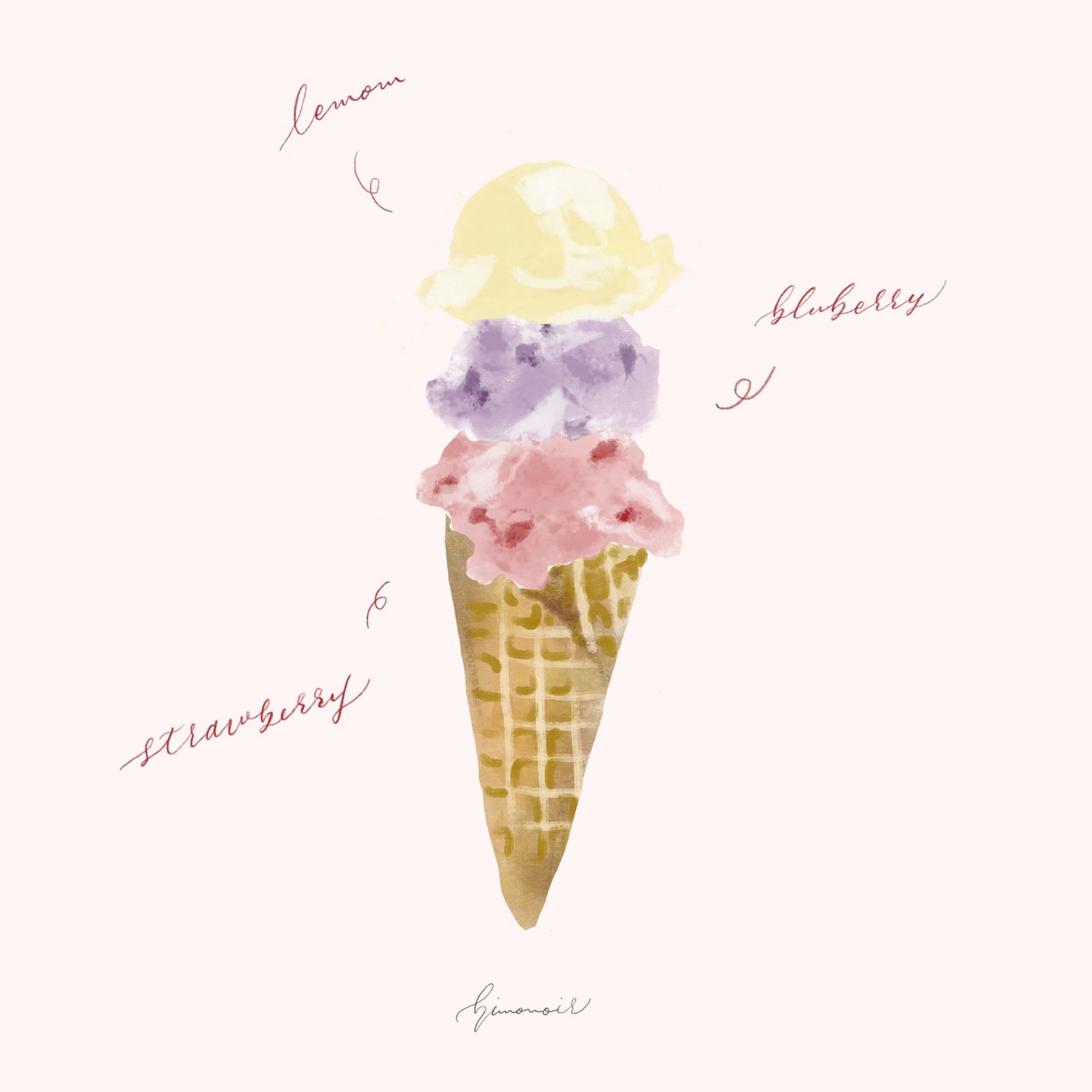 ・

triple ice cream
三段重ねのアイスクリーム🍨

娘からの描いてリクエスト

「下からいちごー、ブルーベリー、レモン！
レモンはママの服の色みたいなのね！」

わたし、黄色と白のボーダーロンT着てます
味や重ねる順番もしっかり指定してくれました😇
気に入ってくれるかな🧚‍♀️

あ、ブルーベリーのスペル、eが抜けてる…

◇イラストのご依頼お受けいたします
お気軽にDMからご連絡ください😊

#drawing #chill #relax #adobefresco #illustration #icecream #triple #lemon #blueberry #strawberry #NFT #calligraphy #レモン #ブルーベリー #ストロベリー #アイスクリーム #三段重ね #絵本 #挿絵 #装画 #子育て #カリグラフィー #娘からのリクエストシリーズ #イラストレーター #イラスト好きな人と繋がりたい #かわいいデザイン #デザイン #4歳 #もうすぐ5歳 #絵本作家になりたい-1