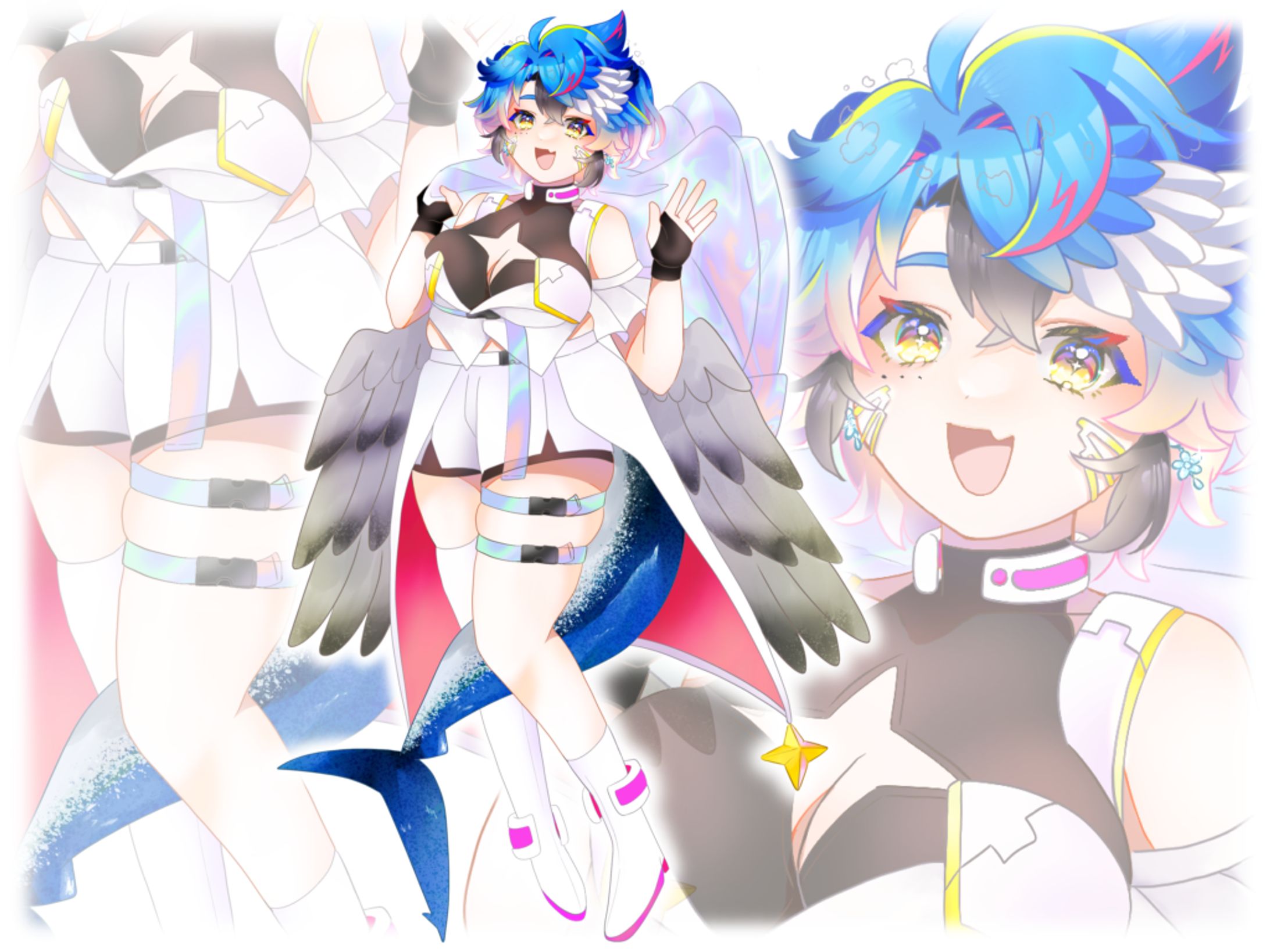 鮫福叶夢】デザイン、立ち絵イラスト