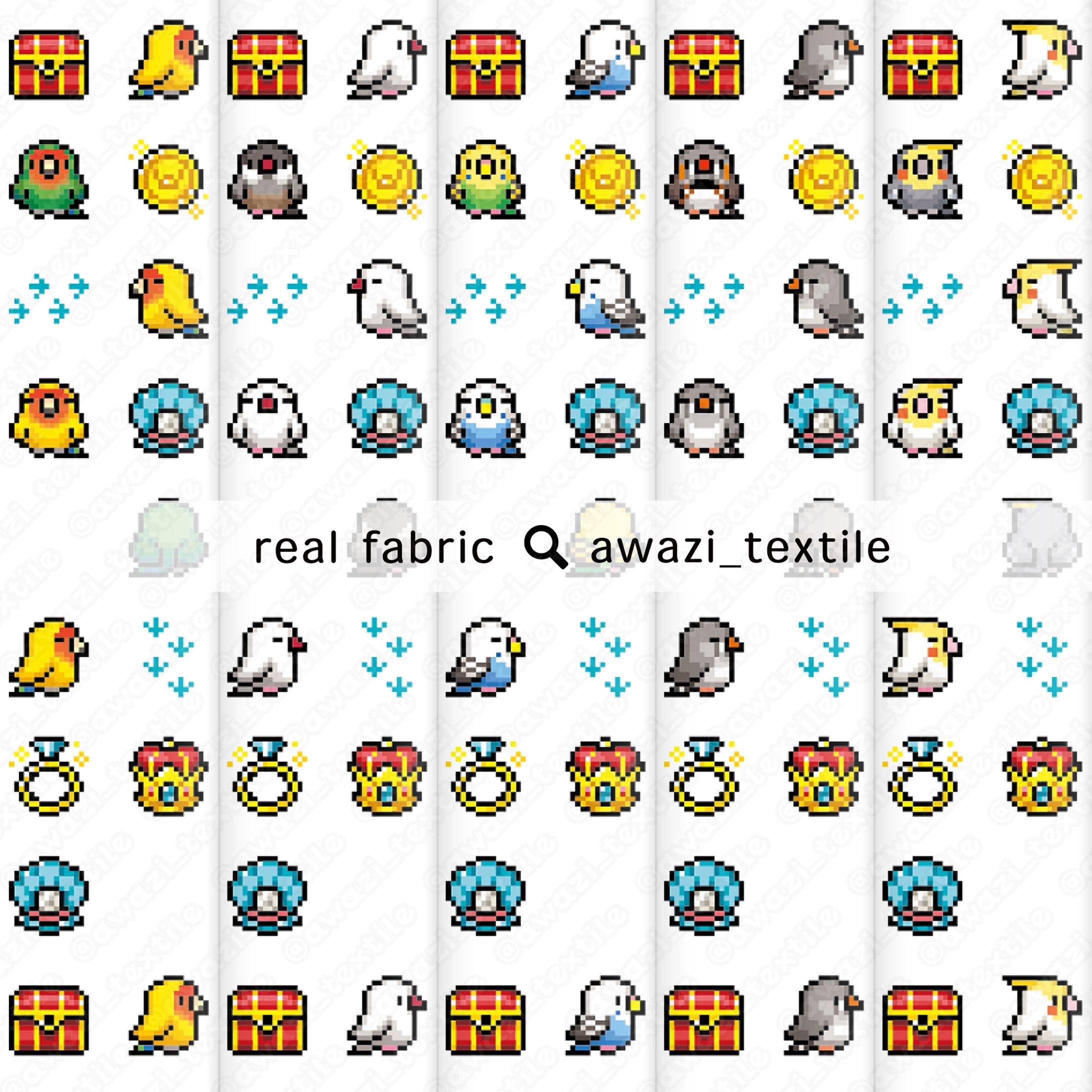 鳥とお宝のピクセルアート-1