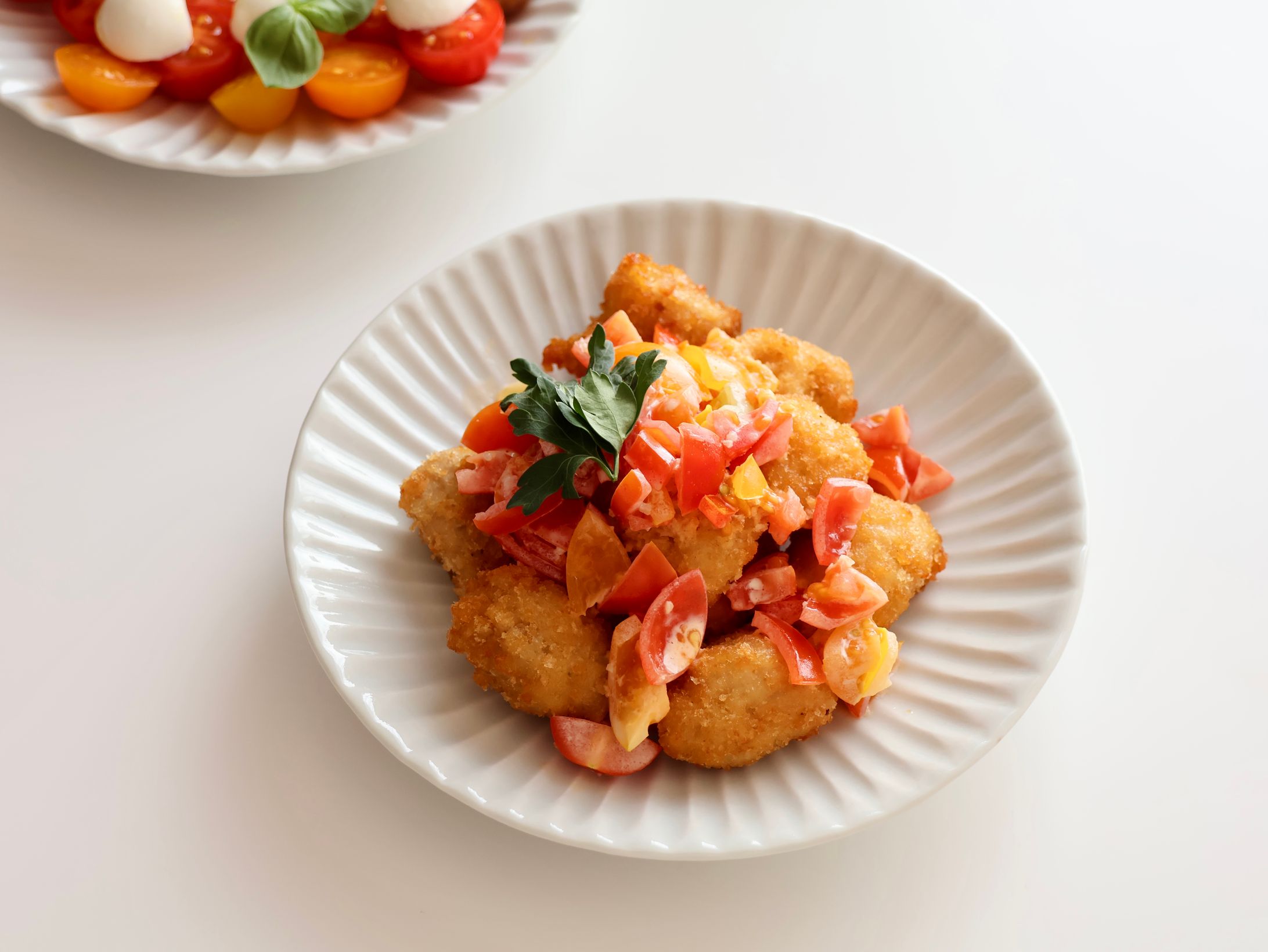 マグロカツ ミニトマトのソース-1