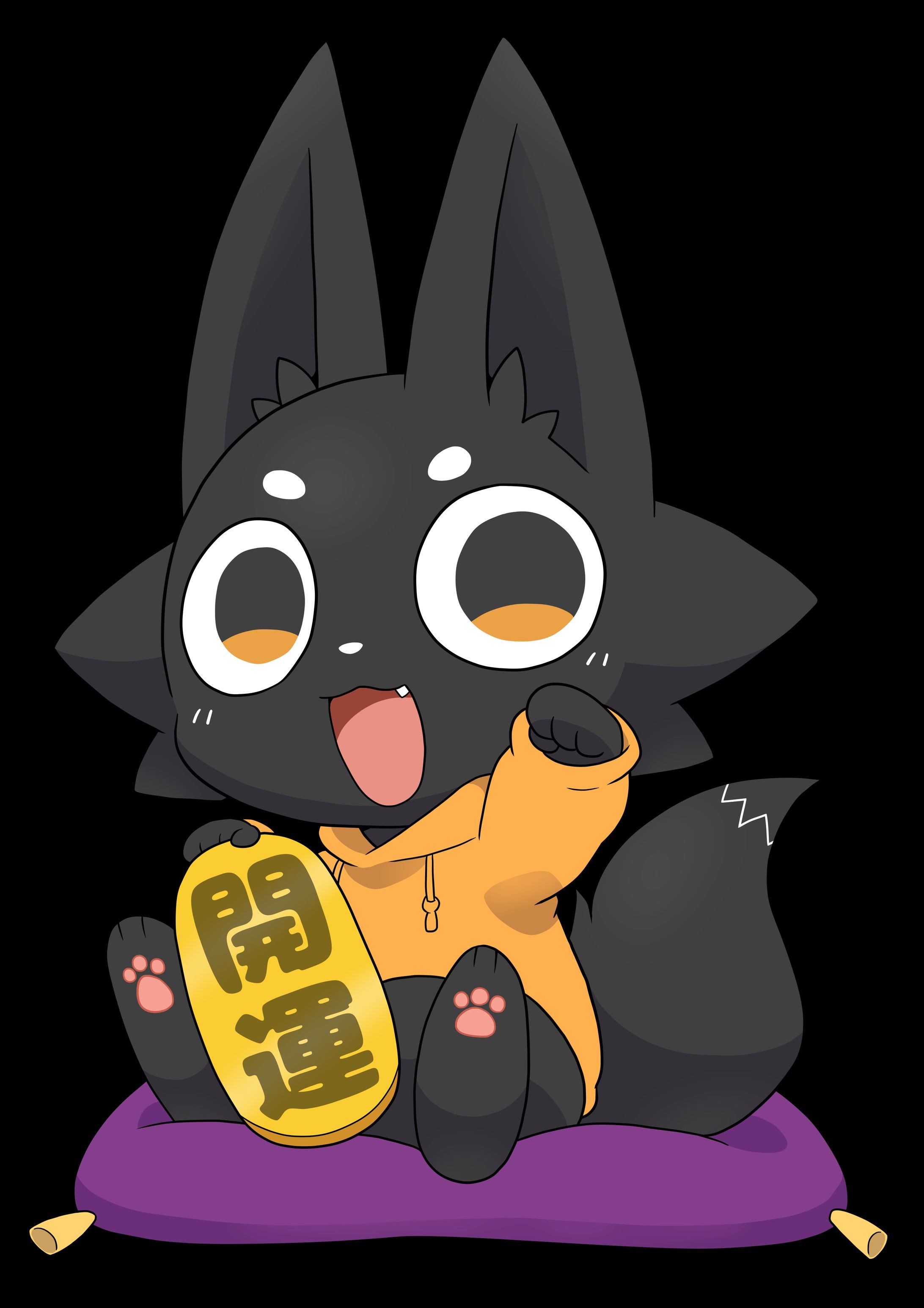 ススキツネ等身大パネルイラスト-1