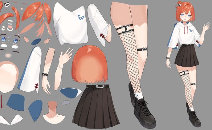 Live2D用パーツ分け[2024年5月]