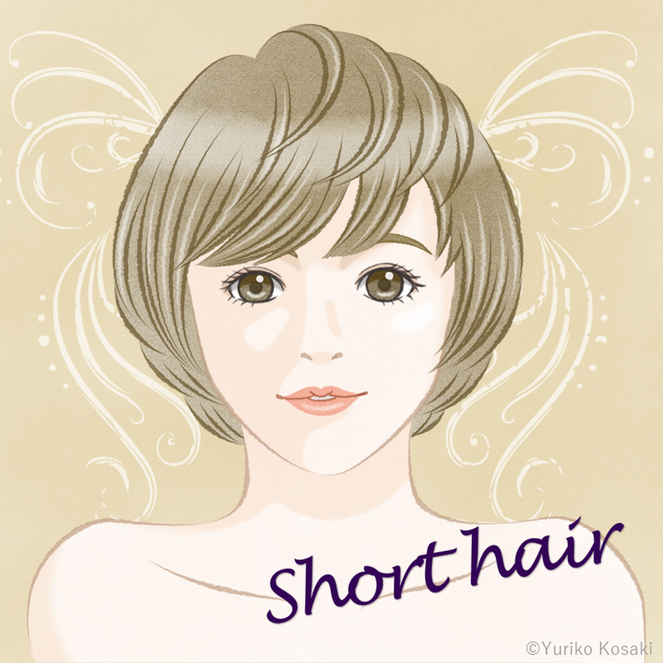 ショートヘアの女の子《理英》-1