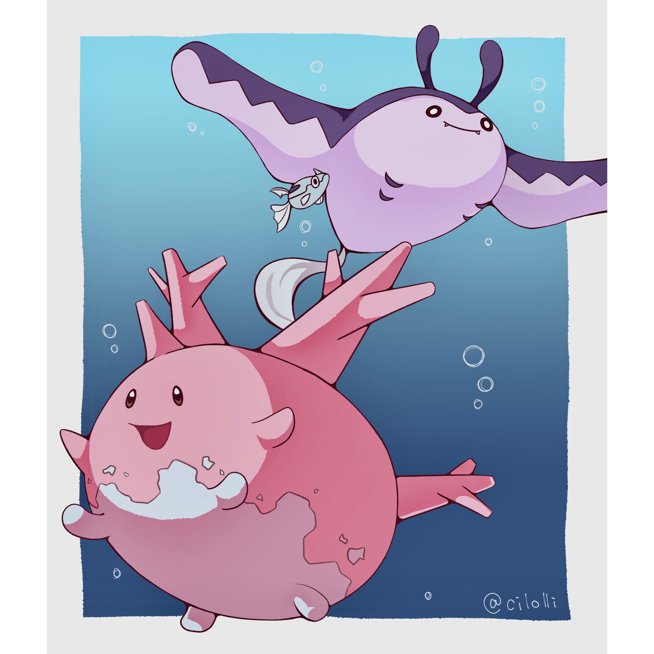 ポケモン　サニーゴとマンタイン-1