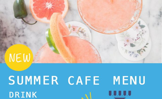カフェの夏メニューのバナー