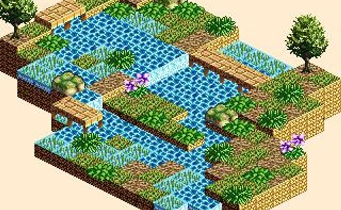 ドット絵　川マップ