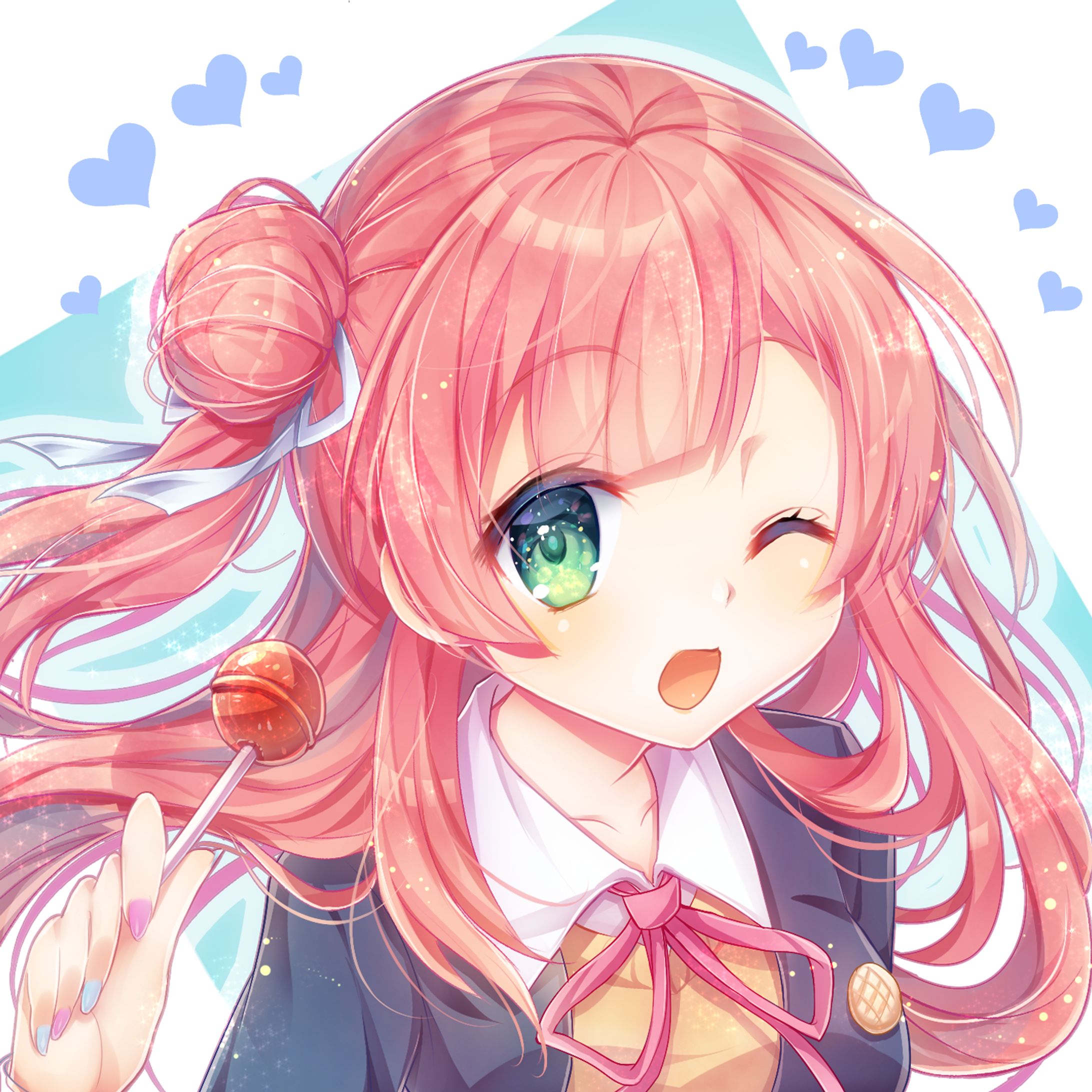 ピンク髪の女の子-1