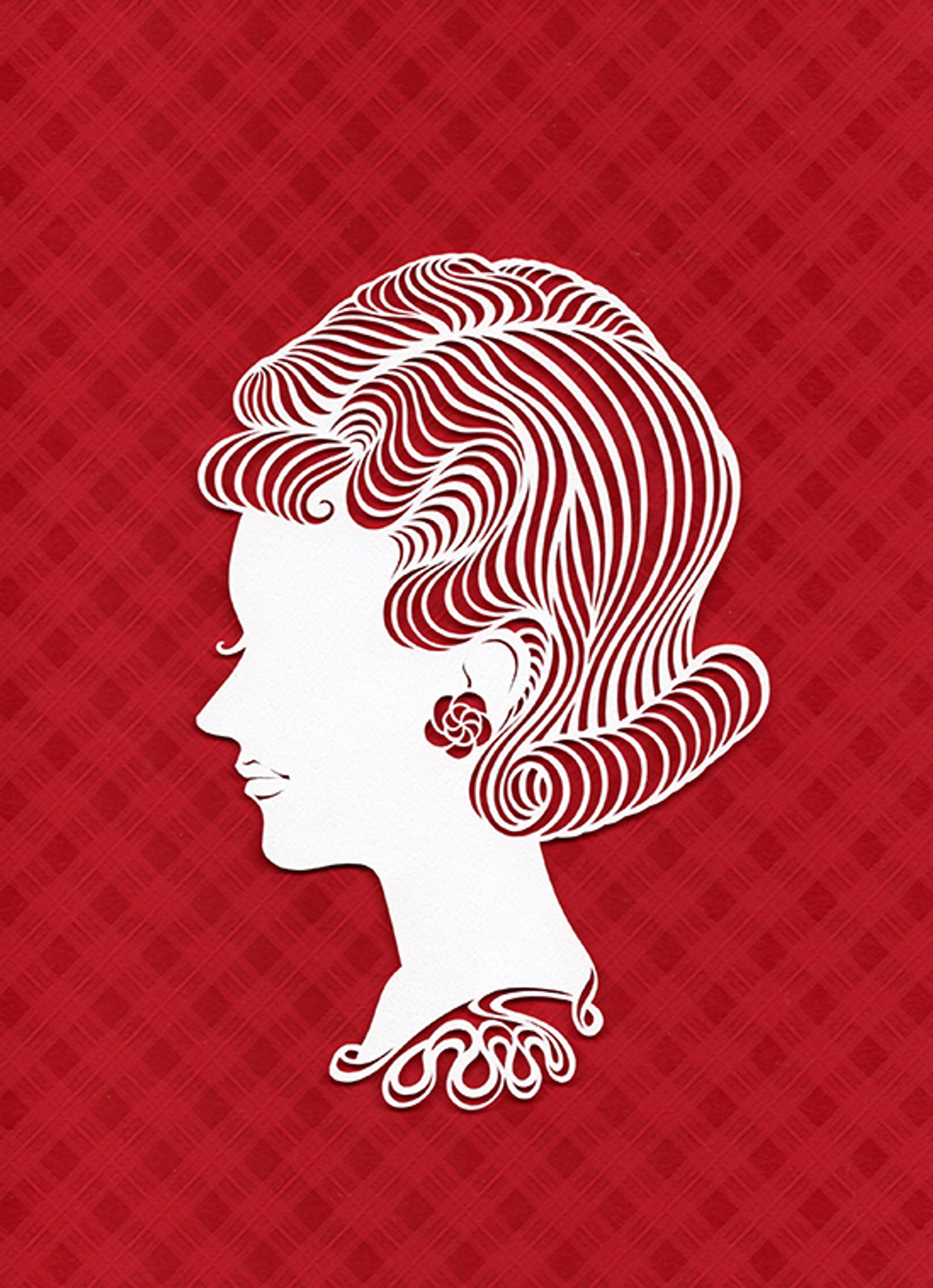 レトロヘアの女性-1