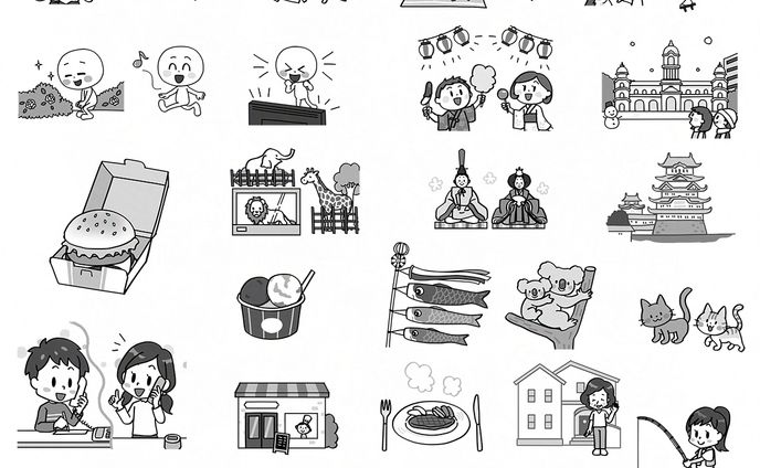 小学校英語教材モノクロ