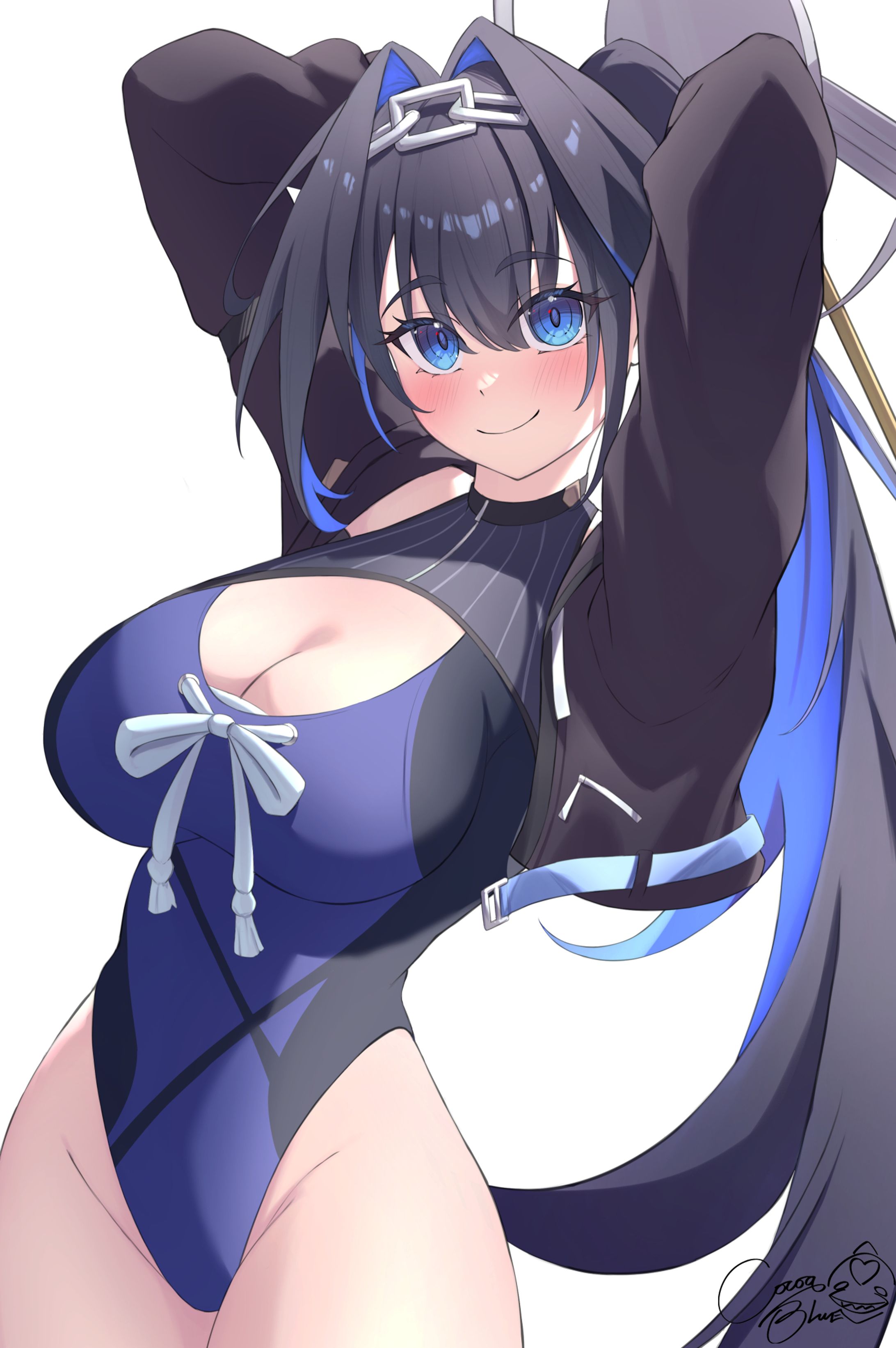 【二次創作】オーロ・クロニー ホロ夏水着イラスト-1