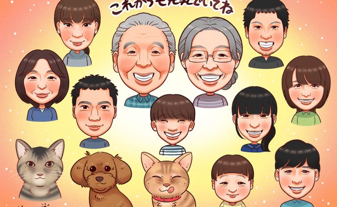 【似顔絵受注】結婚記念日お祝い