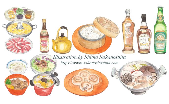 メニュー表イラスト　大彎食堂様