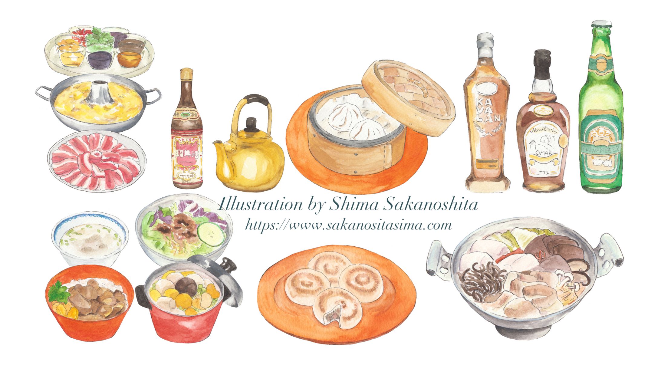 メニュー表イラスト　大彎食堂様-1