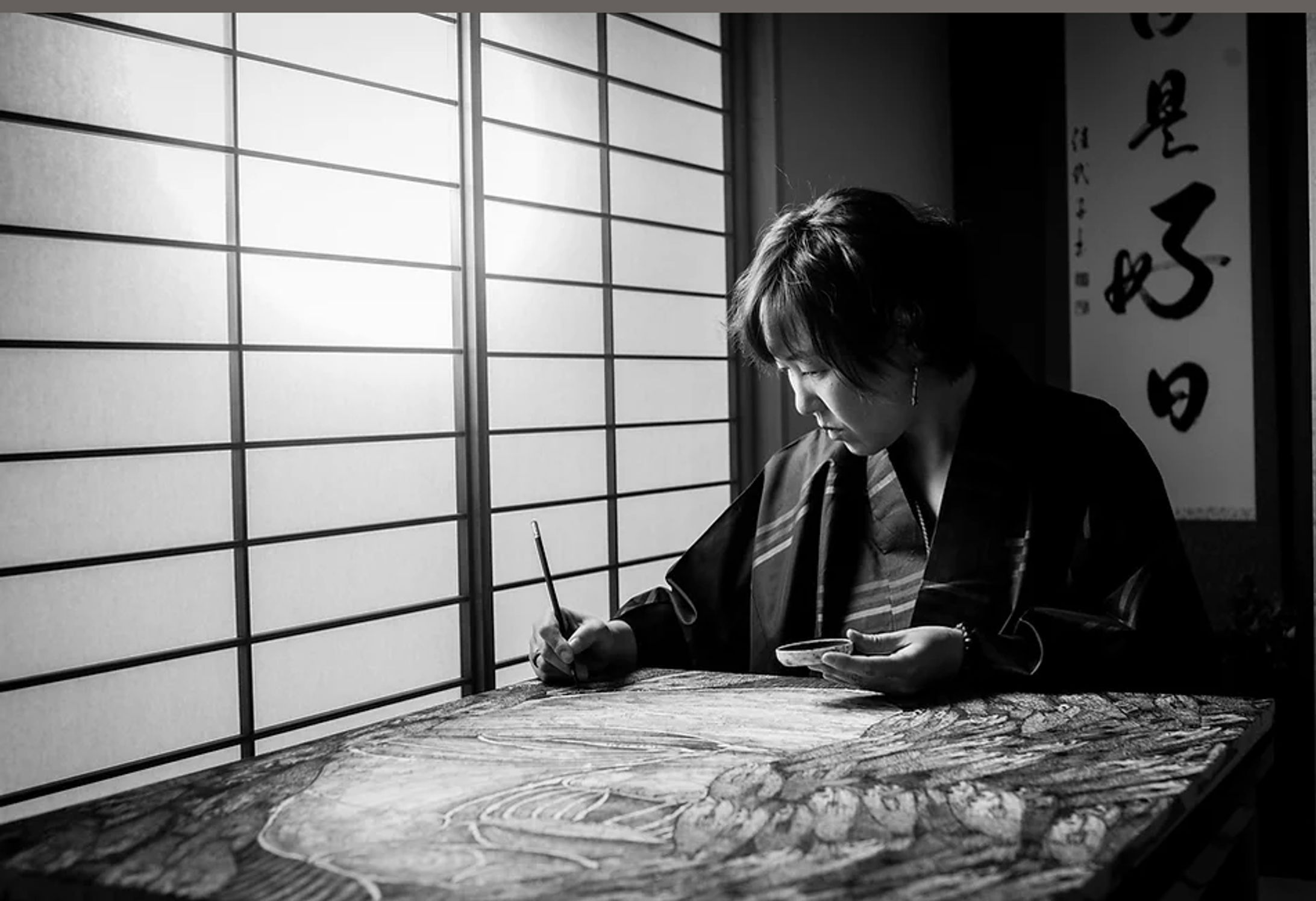 墨・コラージュ作家、水墨画・子供アート教室主宰　播　佳舟様プロフィール＆作品撮影およびホームページ制作 -1