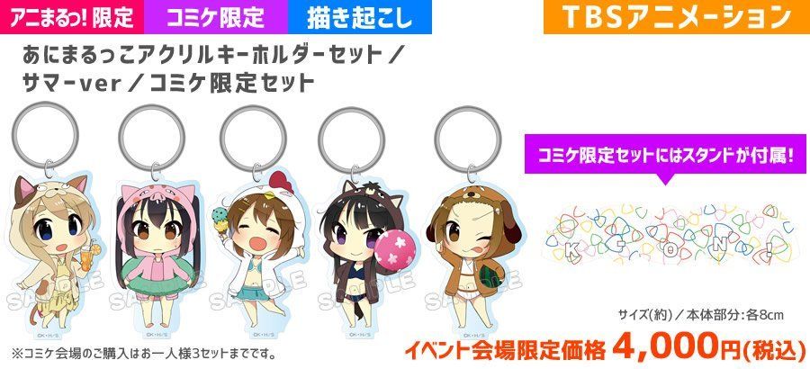 けいおん　あにまるっこ　アクリルキーホルダー　5個セット あにまるっこアクリルキーホルダーセット／サマーver／ コミケ