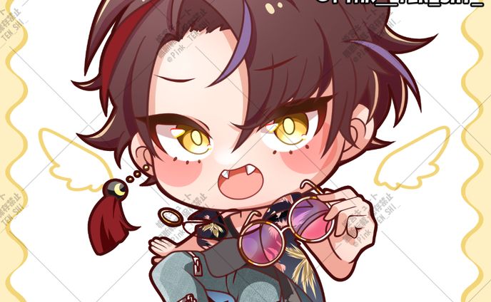 アニメ塗り風2頭身SDイラスト