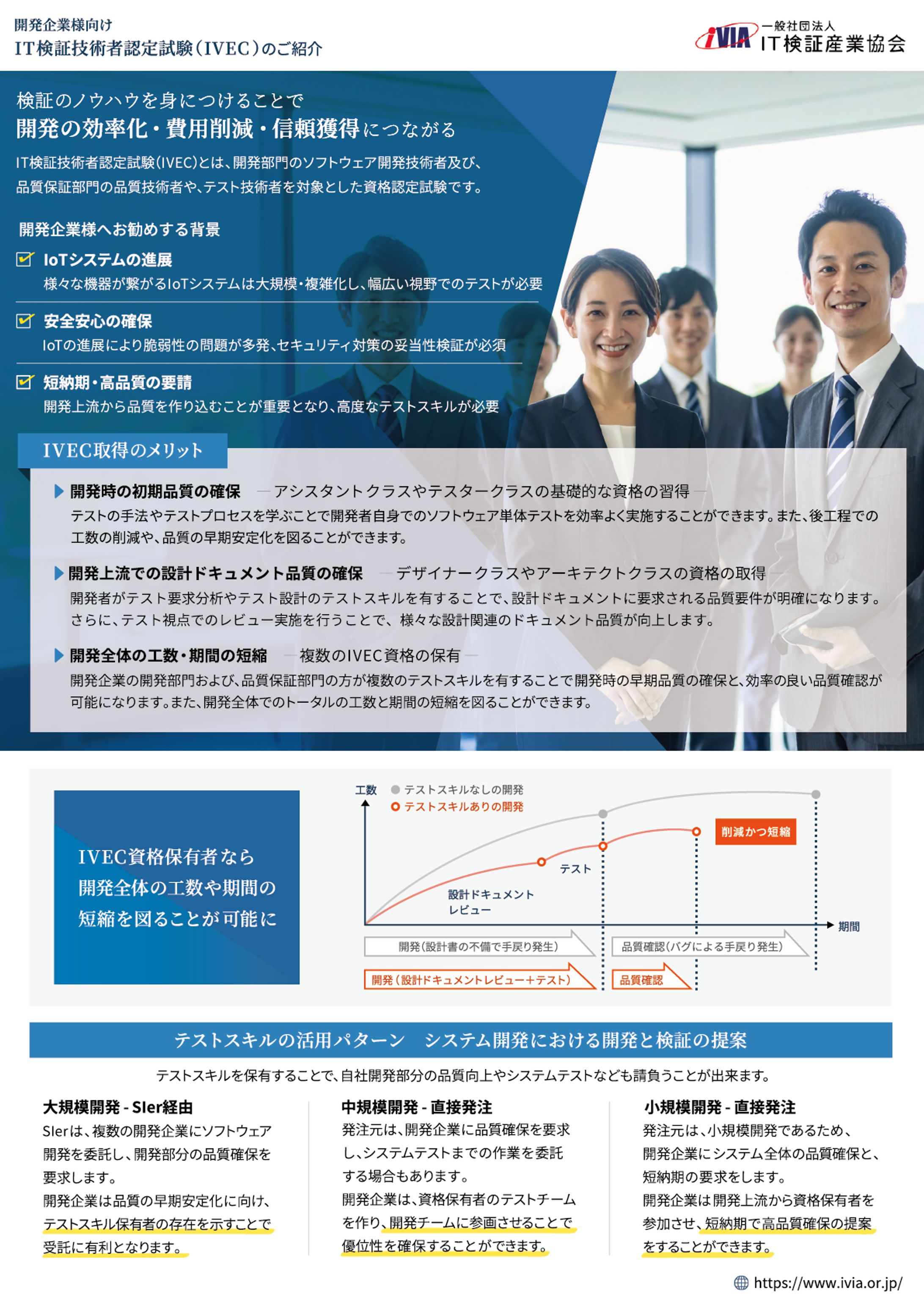 IT企業へ向けて「IT検証技術者認定試験」の紹介チラシ-1
