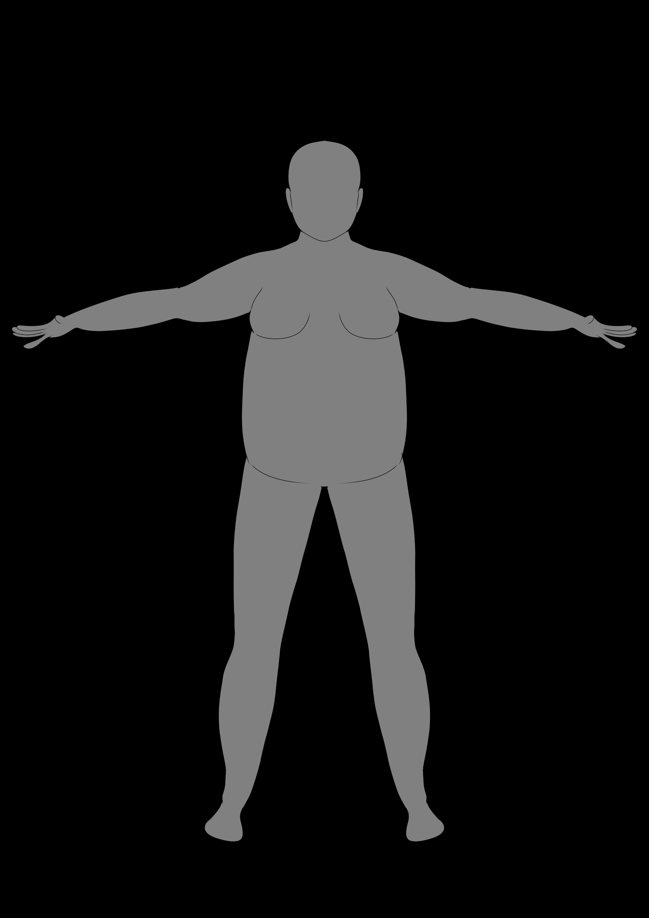 体形　女性 キャラクターデザインシート　2D-1