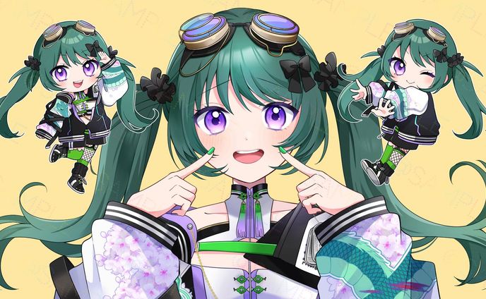 《studio Lit.》翠音シエル様　「オーバーライド」歌ってみたMV用イラスト