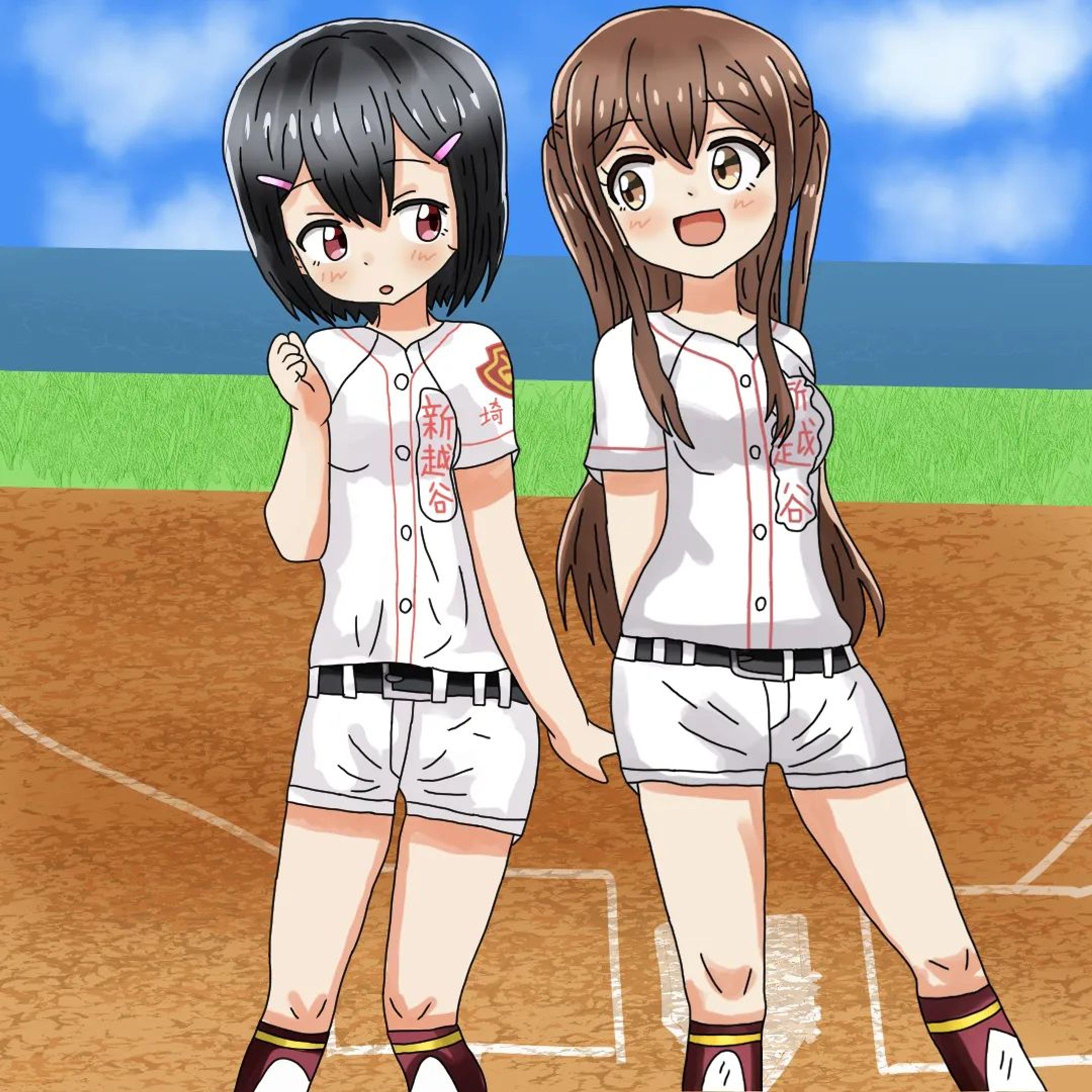 球詠を描きました　#clipstudiopaint #球詠 #球詠thebaseballgirls #球詠好き #球詠アニメ #球詠はガチ青春熱血野球漫画 #武田詠深 #山崎珠姫 #まんがタイムきらら-1