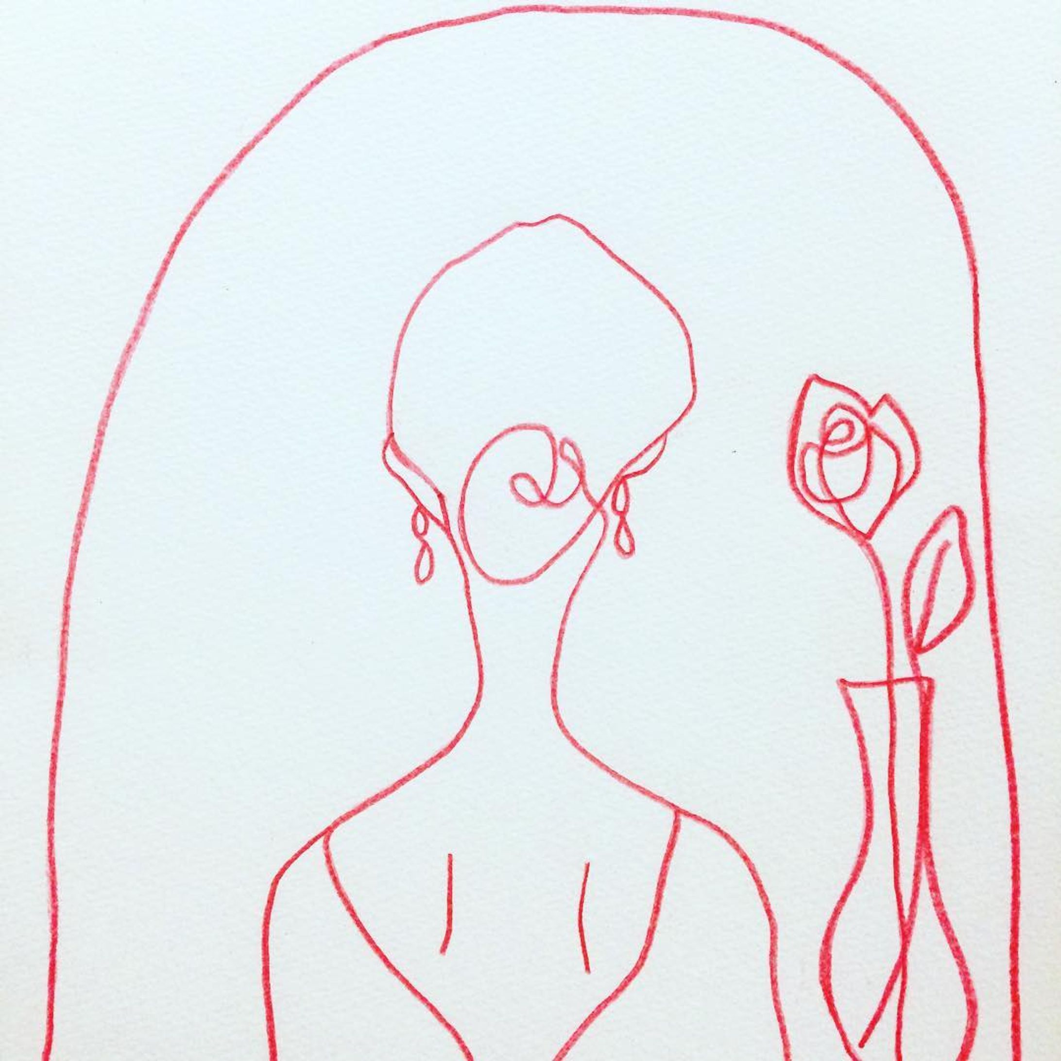 #line #art #illustration #blue #portrait #actress #music #fashion #illustrator #rose #vase #window #アート #イラスト #女優#イラストレーター #ポートレート#ファッション #女性 #バラ #後ろ姿 #花瓶 #窓-1