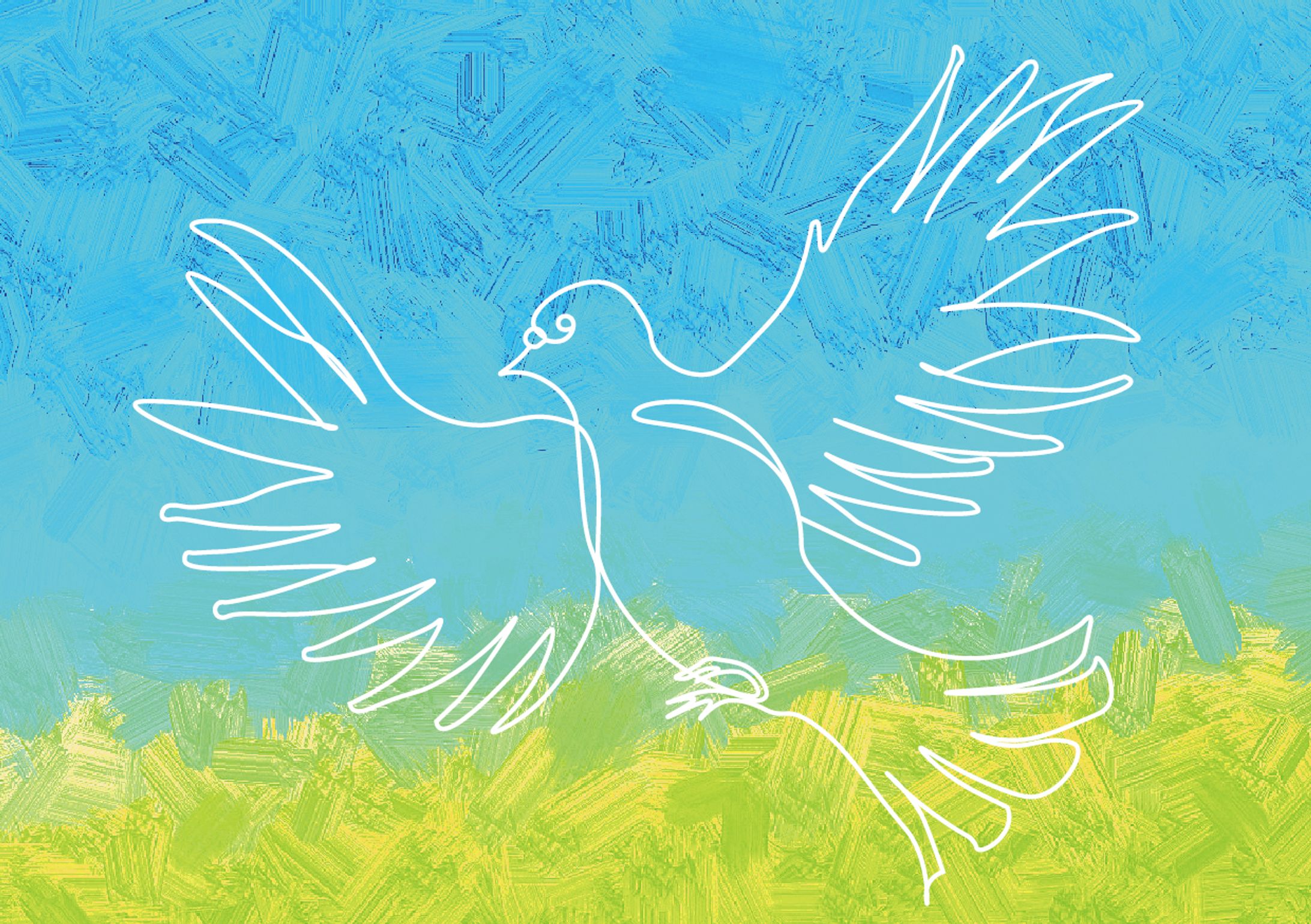 一筆描き　鳩-1