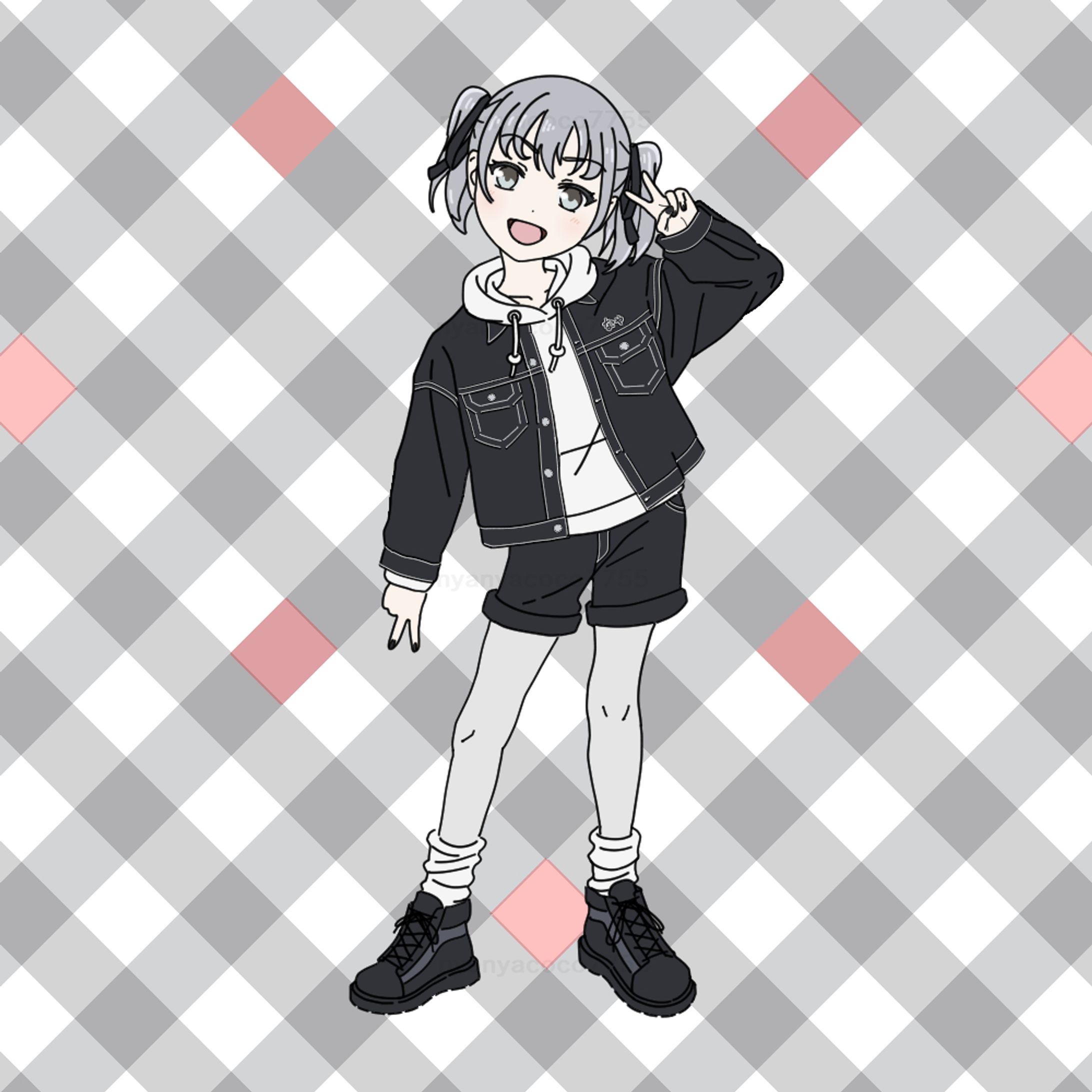 ツインテール　女子　全身-1