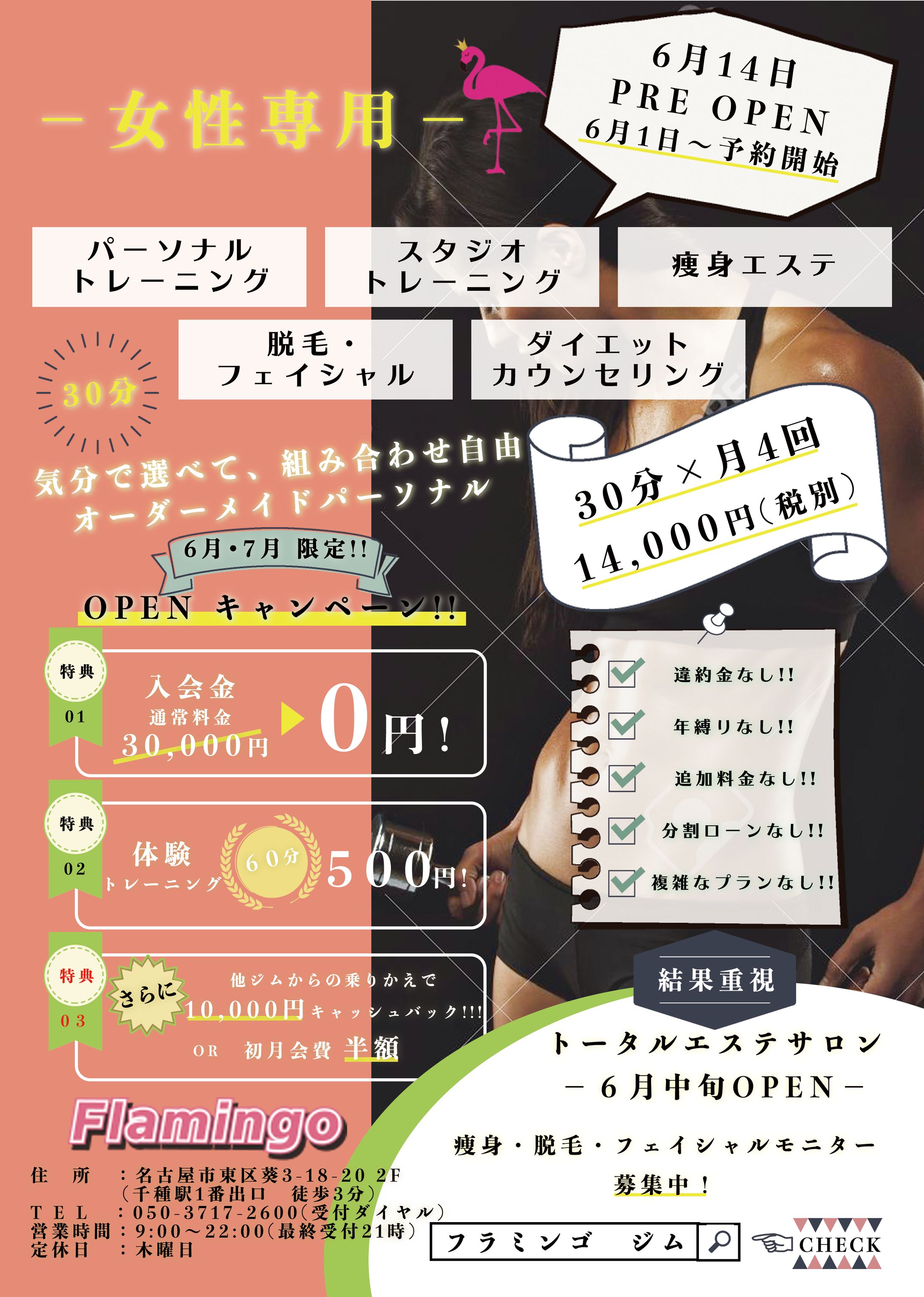 【NEWOPENチラシ】フラミンゴジム様-1