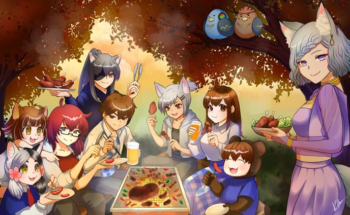 魔王軍BBQの図