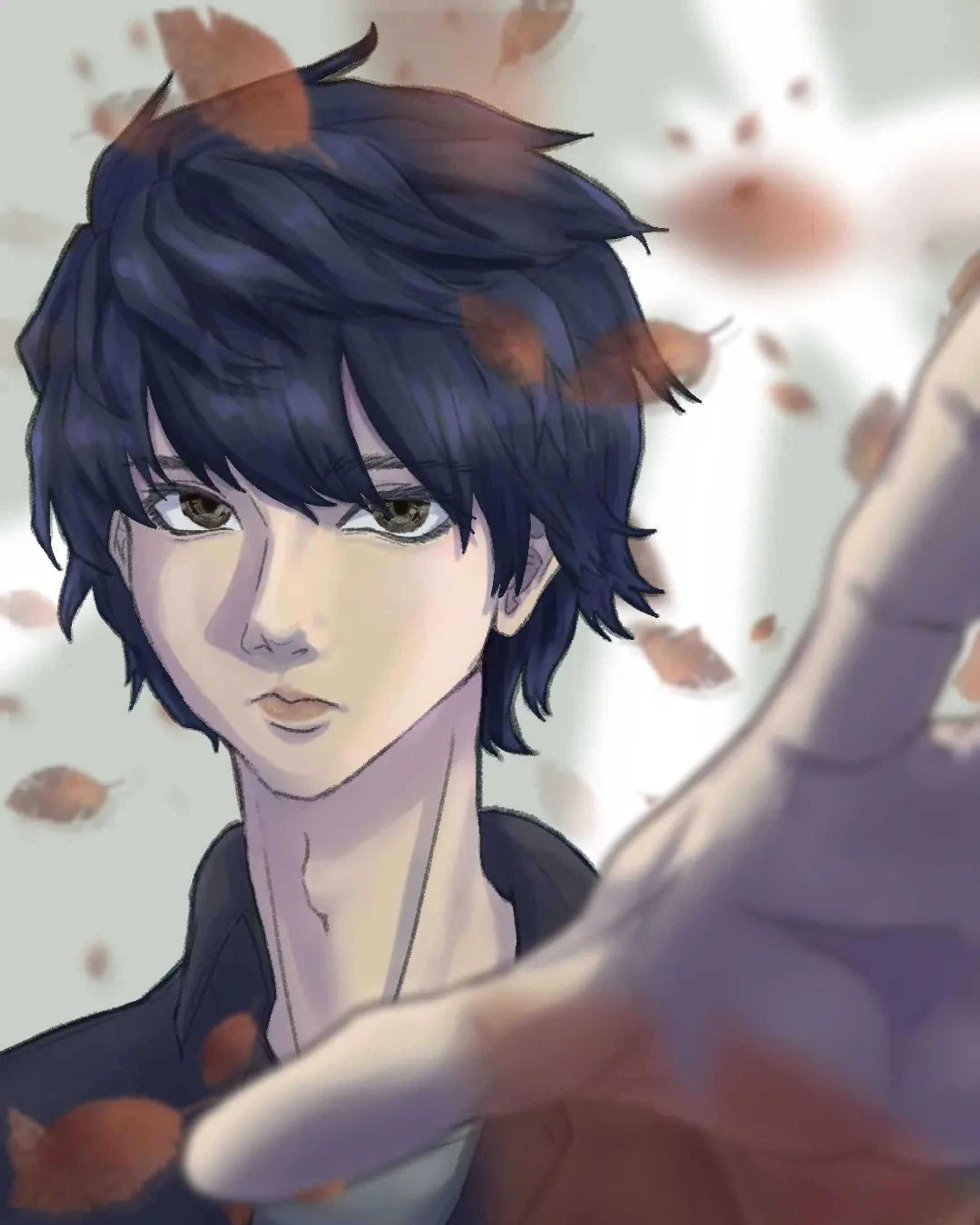 【秋風】

2枚の絵で目の大きさが違うのですがどちらのほうが皆さん好みでしょうか？
1枚目は自分の絵柄です
2枚目は憧れる絵柄に寄せた大きさです

季節外れですが
なんだか秋を描きたい気分でしたので描きました
憧れのイラストレーターさんの雰囲気に少し寄せて描きました
もっともっと理想の絵柄に近付けていくぞー！

#今日のお絵描き

#イラスト
#イラスト好きと繋がりたい 
#グリザイユ画法 
#イラストレーター-1