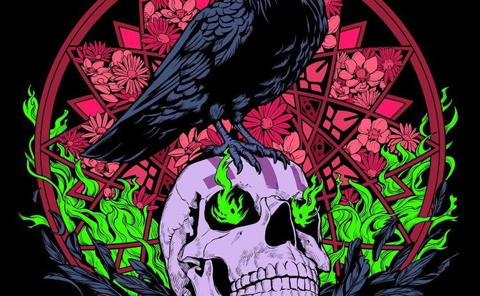 "Furious Nightmare"
this is an original art for practice! I love to draw with such style! I think this art includes my anxiety during recent situation, but I could get relief by exposing as this art. .
Also second one is the draft of this art. it's very rough and I haven't had the idea of flowers in background when I'm drawing this draft, so I needed to take time to decide the details on the design. I'm satisfied about this combination that dark furious theme  and bit tender flowers. Anyway I’ll draw something tomorrow too!

#illustration #raven #skull #myartwork #flowers