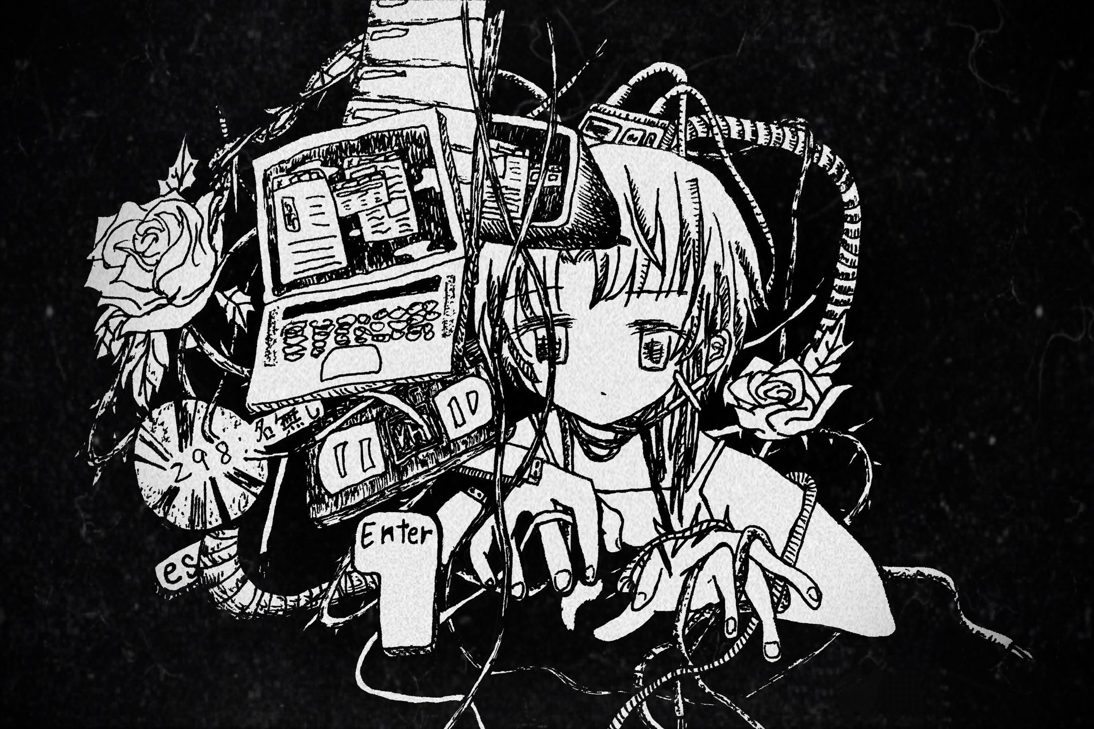 モノクロイラスト-1