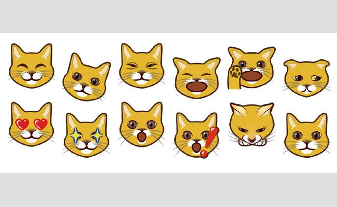茶色子猫の動く顔絵文字